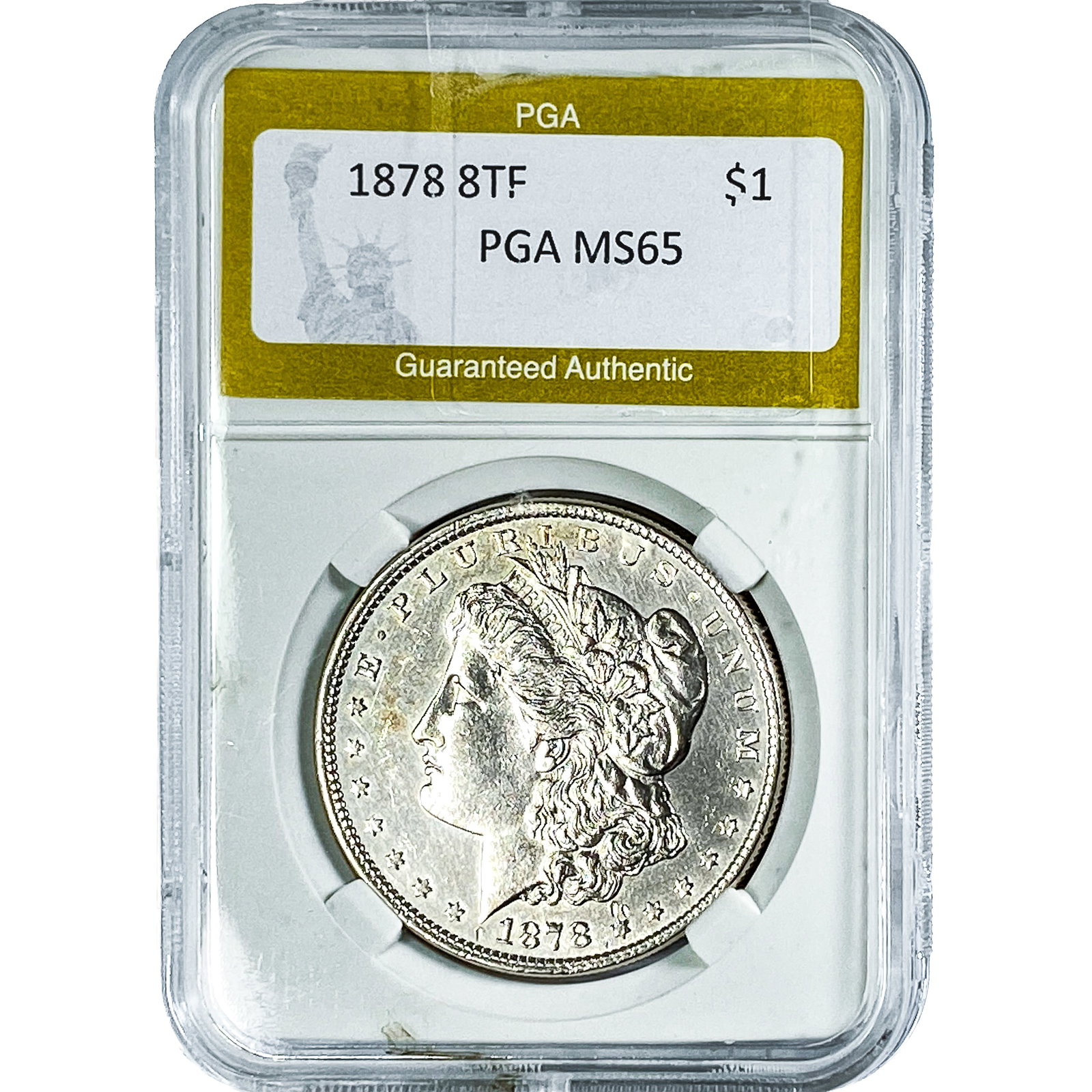 1878 8TF Morgan Silver Dollar PGA MS65: 1878 8TF Morgan Silver Dollar PGA MS65