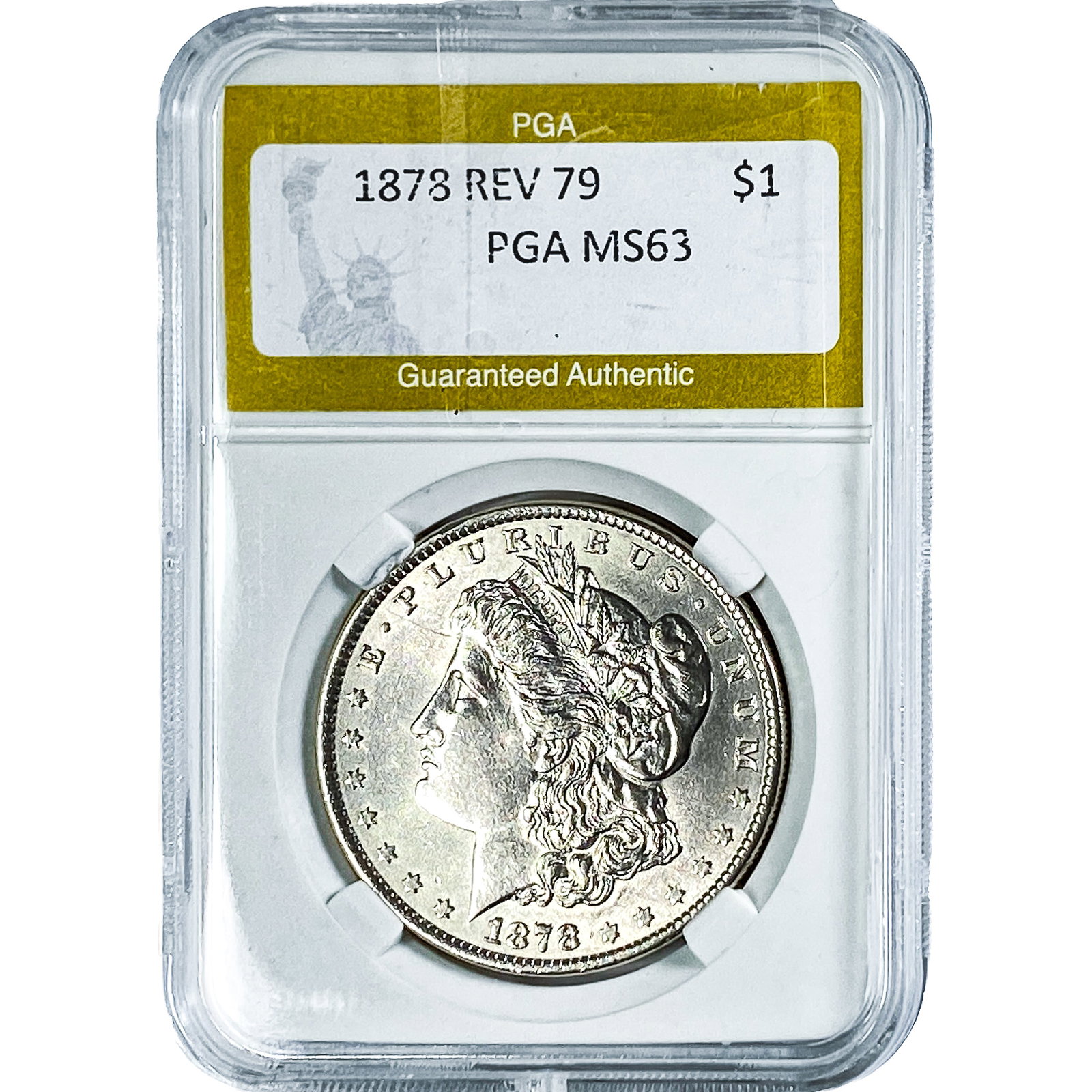 1878 Rev 79 Morgan Silver Dollar PGA MS63: 1878 Rev 79 Morgan Silver Dollar PGA MS63