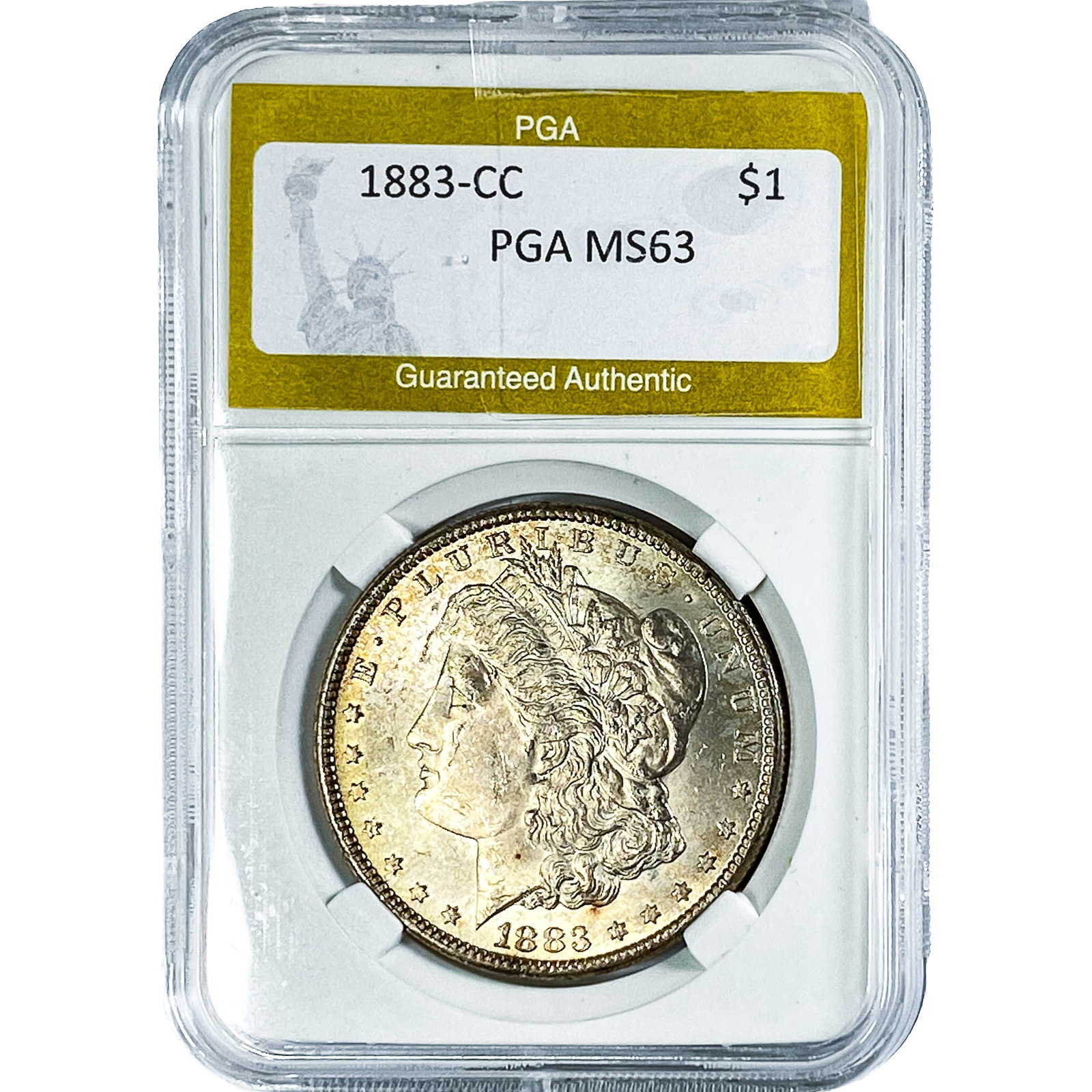 1883-CC Morgan Silver Dollar PGA MS63: 1883-CC Morgan Silver Dollar PGA MS63