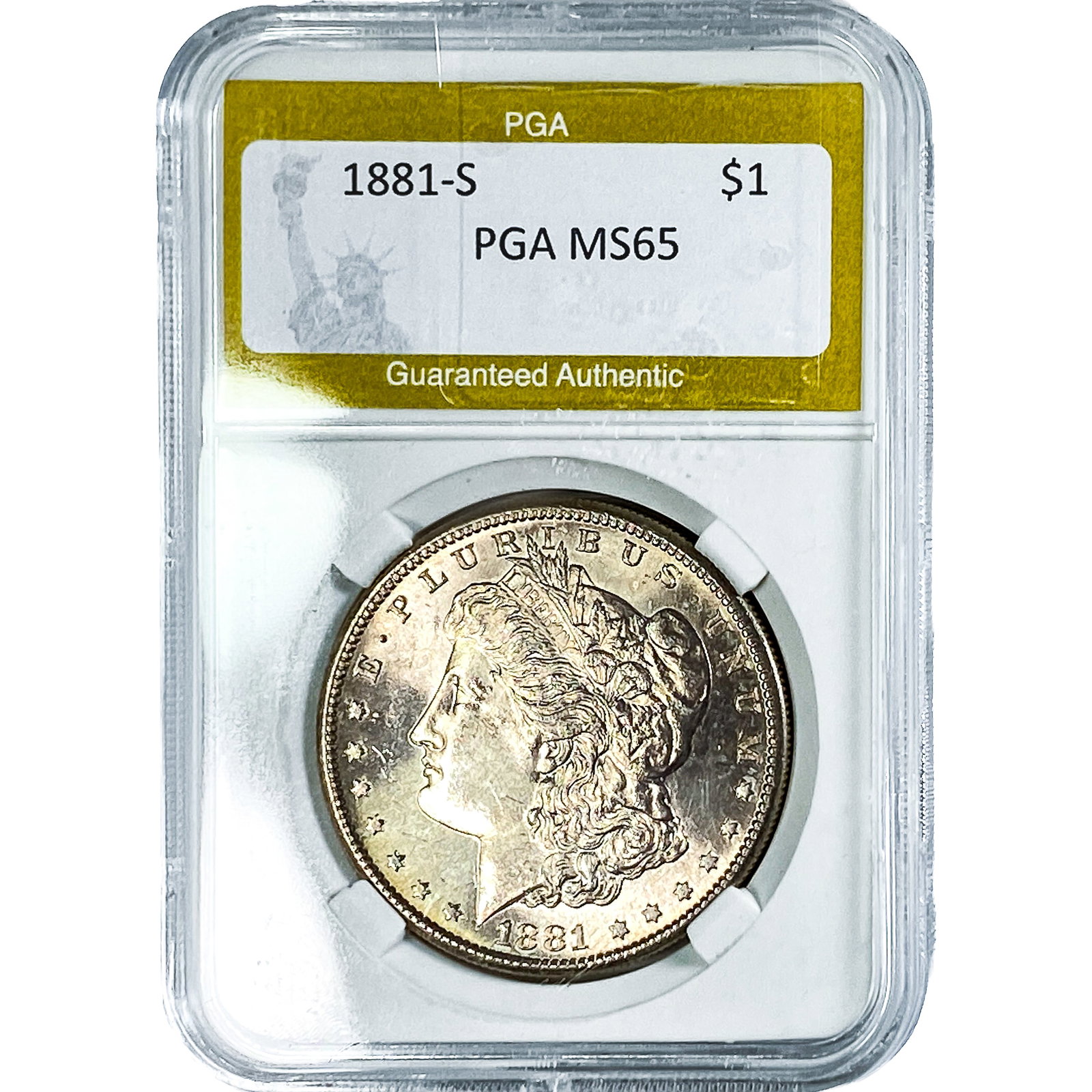 1881-S Morgan Silver Dollar PGA MS65: 1881-S Morgan Silver Dollar PGA MS65