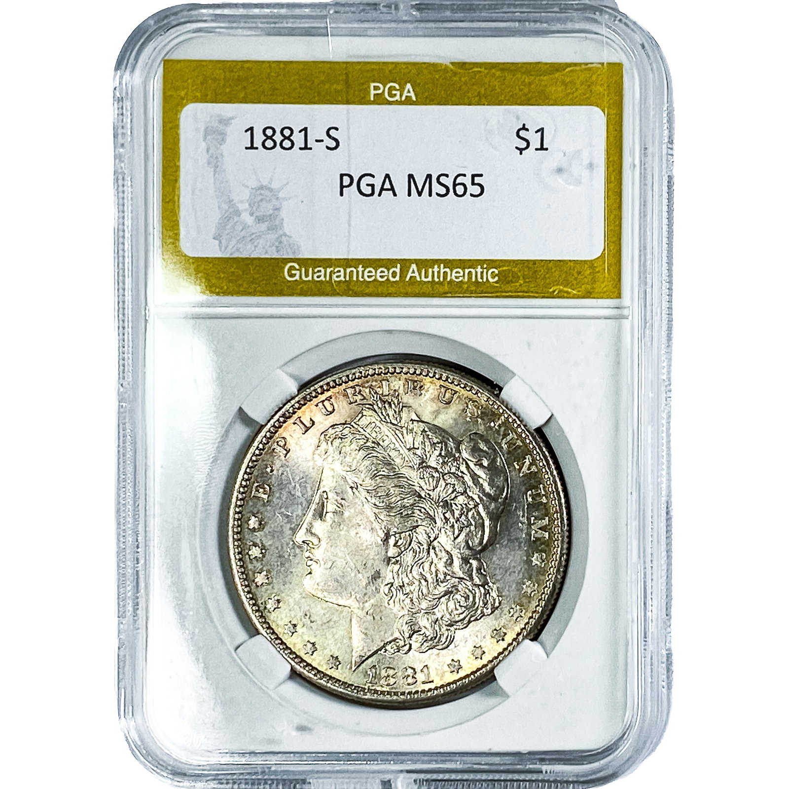 1881-S Morgan Silver Dollar PGA MS65: 1881-S Morgan Silver Dollar PGA MS65