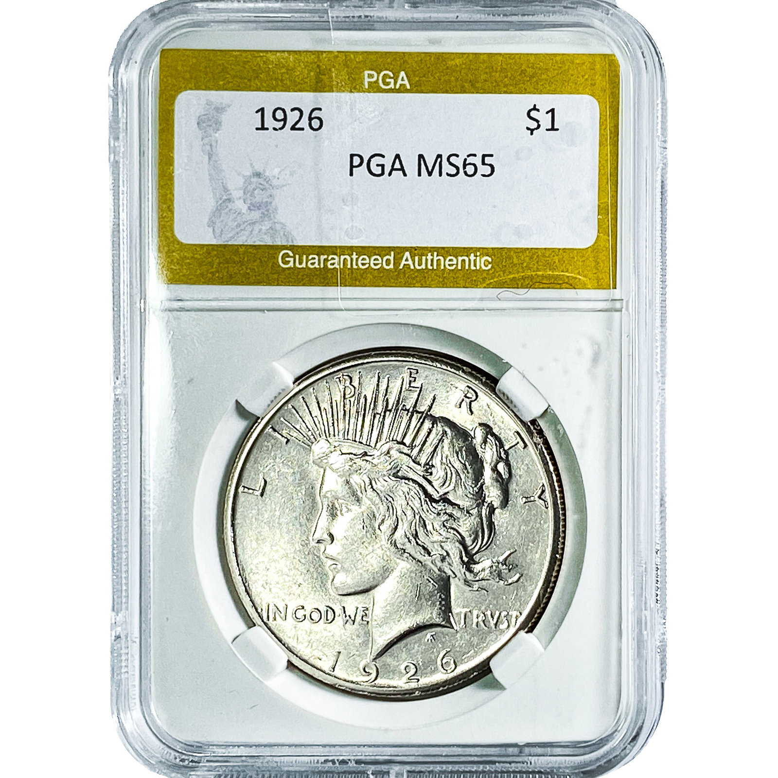 1926 Silver Peace Dollar PGA MS65: 1926 Silver Peace Dollar PGA MS65