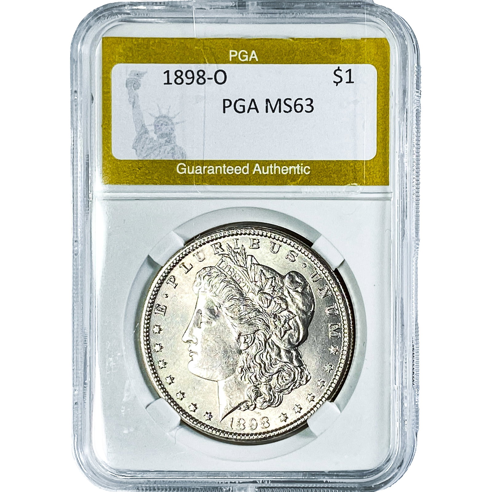 1898-O Morgan Silver Dollar PGA MS63: 1898-O Morgan Silver Dollar PGA MS63