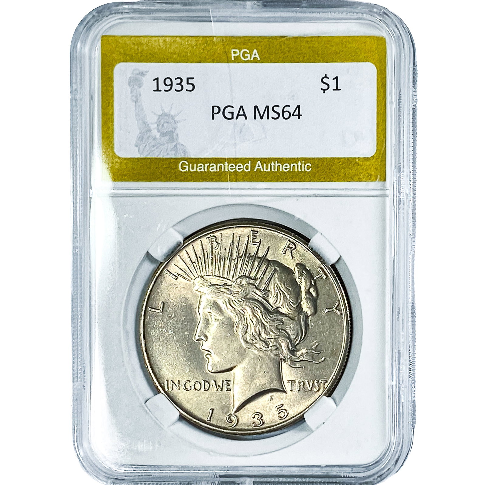 1935 Silver Peace Dollar PGA MS64: 1935 Silver Peace Dollar PGA MS64