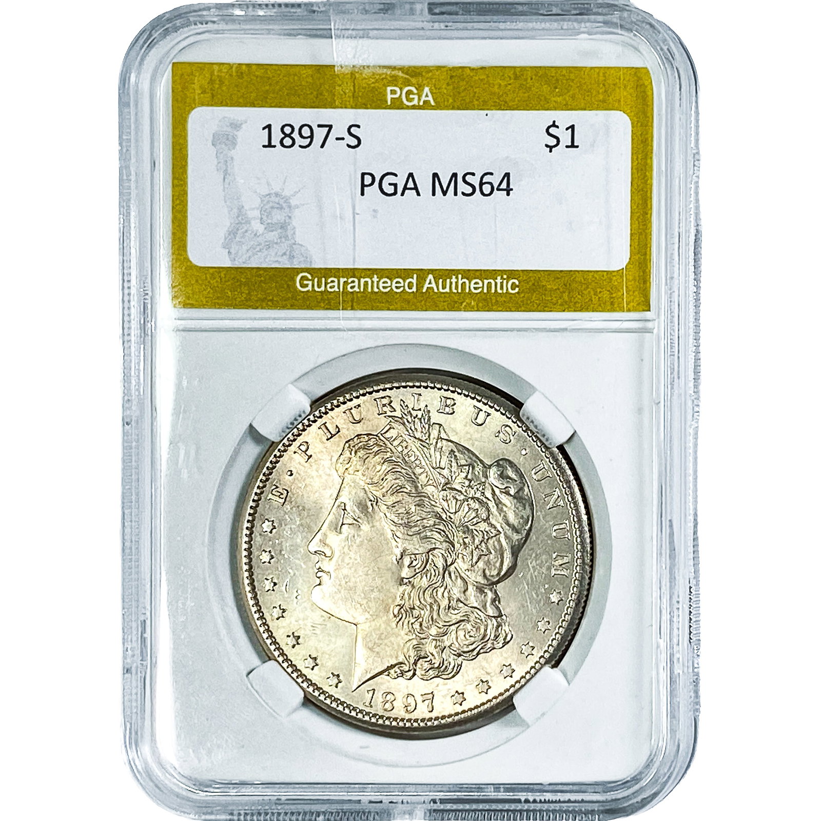 1897-S Morgan Silver Dollar PGA MS64: 1897-S Morgan Silver Dollar PGA MS64