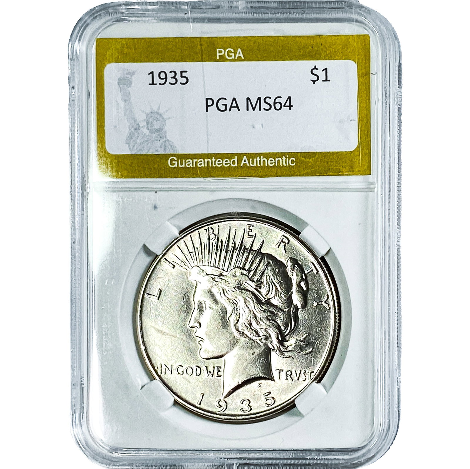 1935 Silver Peace Dollar PGA MS64: 1935 Silver Peace Dollar PGA MS64