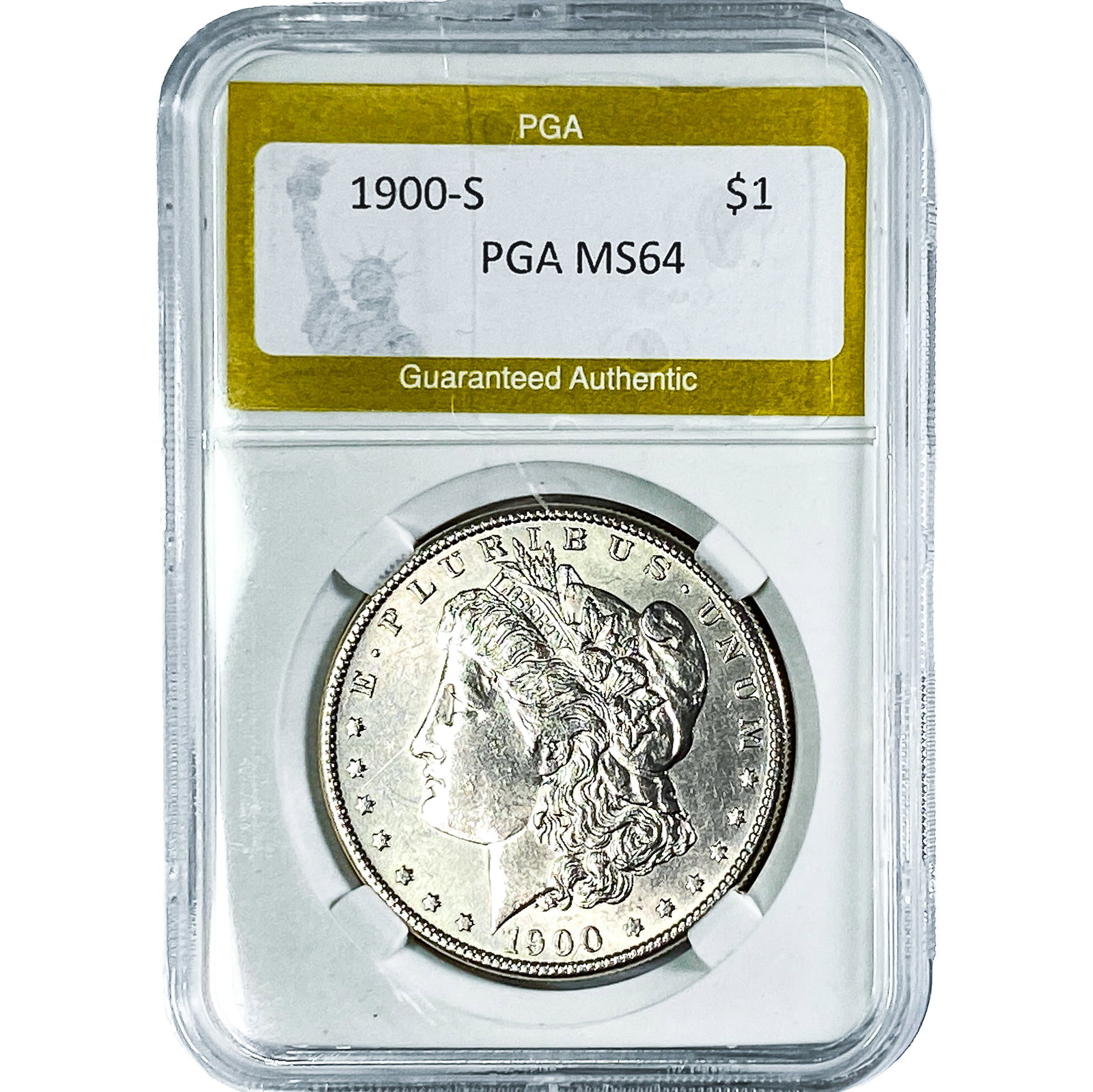 1900-S Morgan Silver Dollar PGA MS64: 1900-S Morgan Silver Dollar PGA MS64