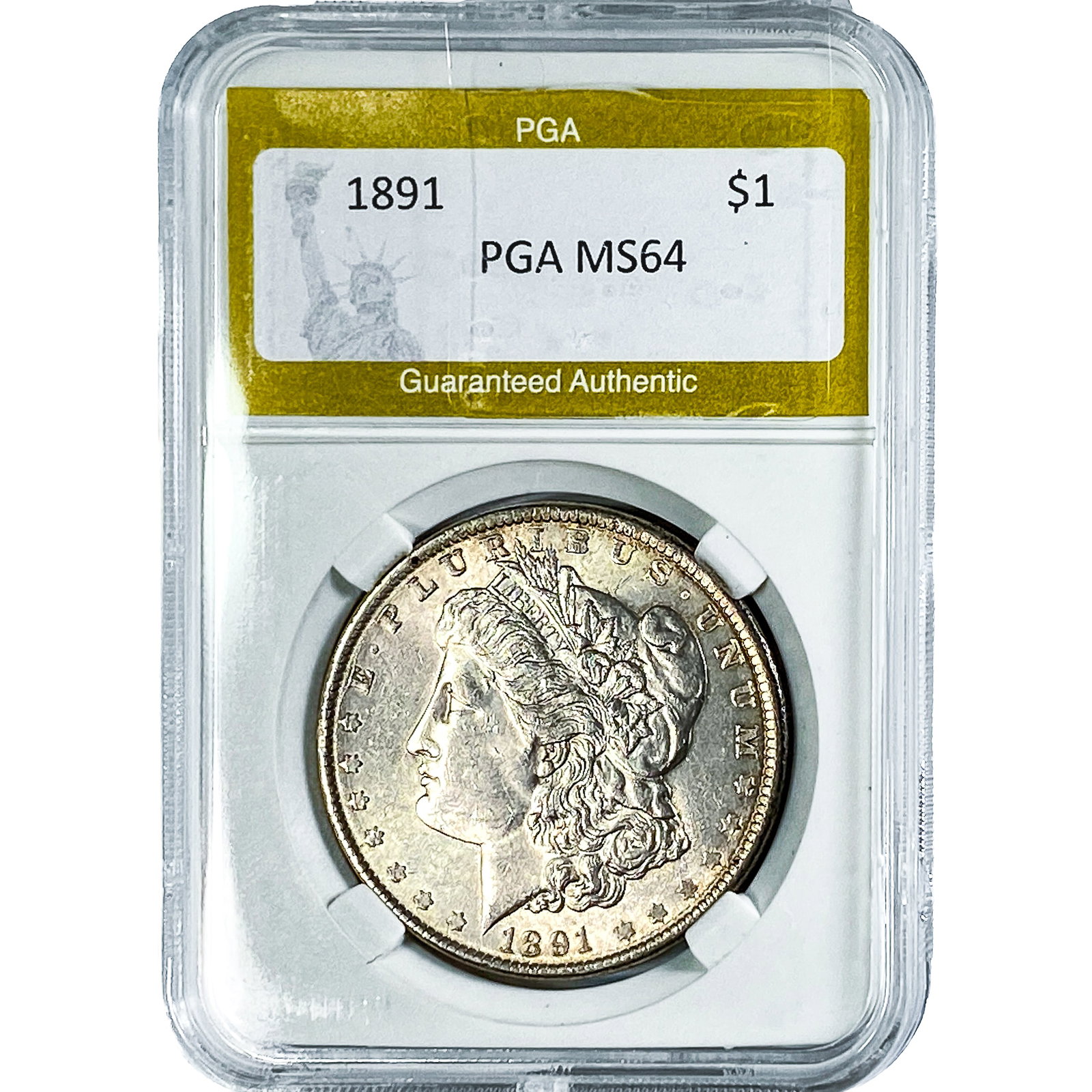 1891 Morgan Silver Dollar PGA MS64: 1891 Morgan Silver Dollar PGA MS64