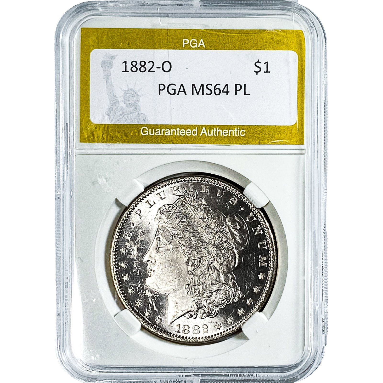 1882-O Morgan Silver Dollar PGA MS64 PL: 1882-O Morgan Silver Dollar PGA MS64 PL