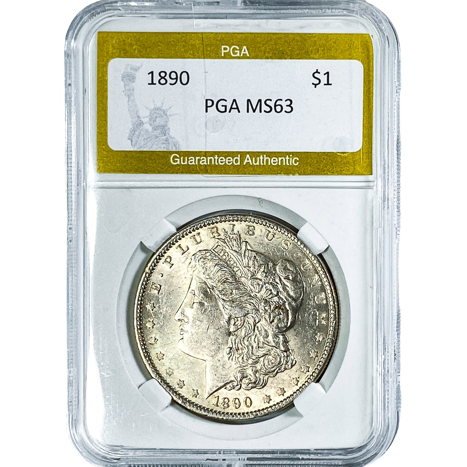 1890 Morgan Silver Dollar PGA MS63: 1890 Morgan Silver Dollar PGA MS63