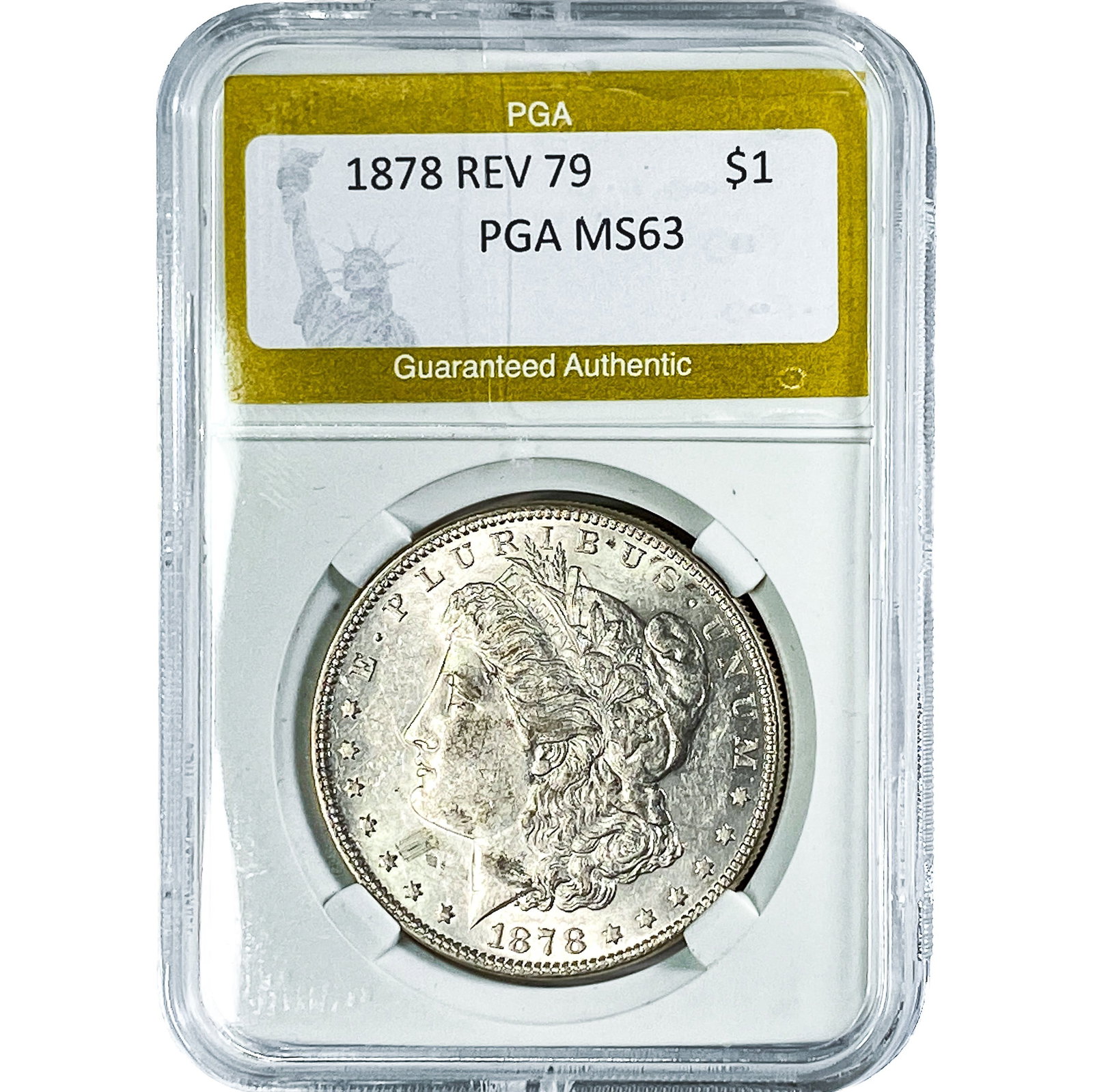 1878 Rev 79 Morgan Silver Dollar PGA MS63: 1878 Rev 79 Morgan Silver Dollar PGA MS63