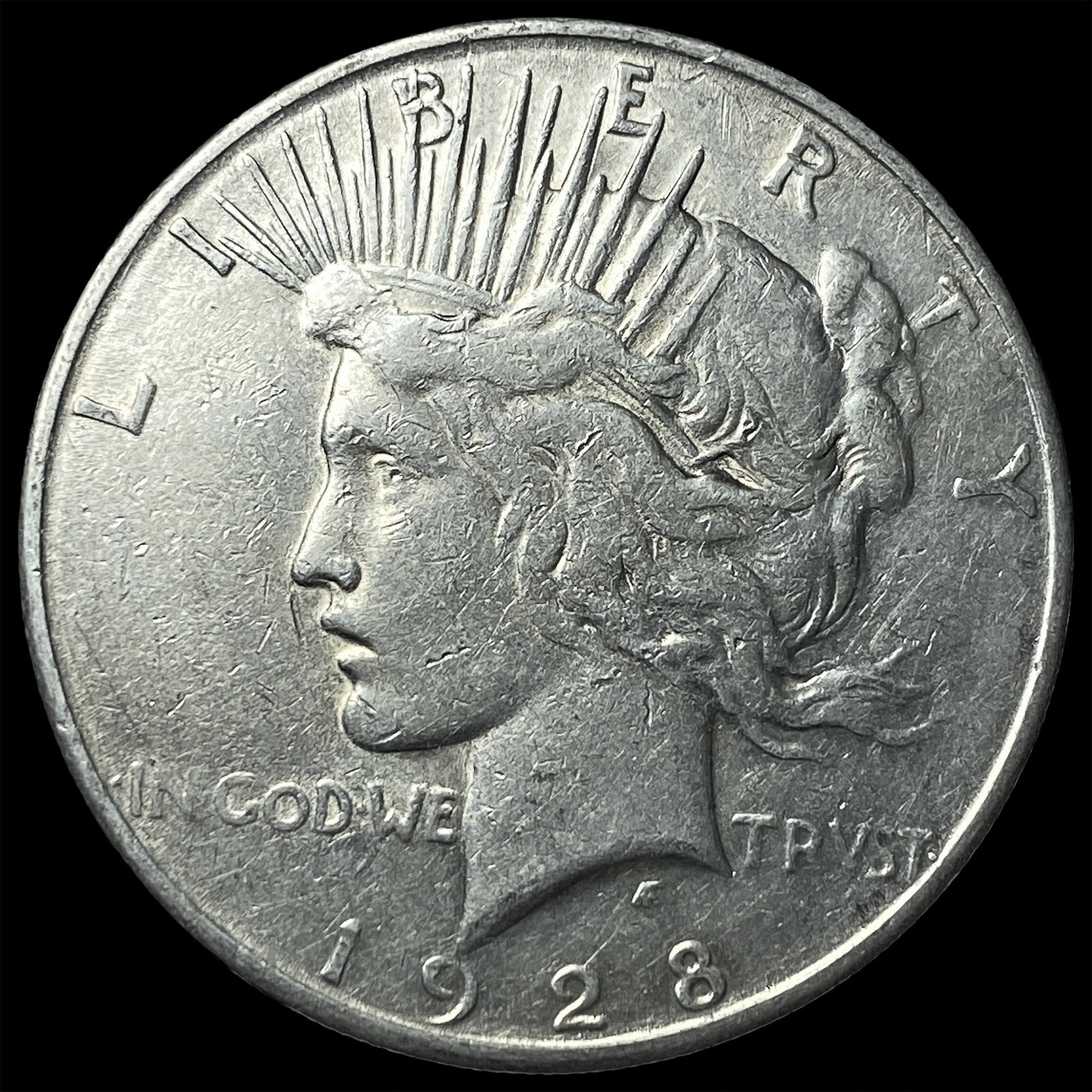 1928-S Silver Peace Dollar CLOSELY UNCIRCULATED (1 of 2)
