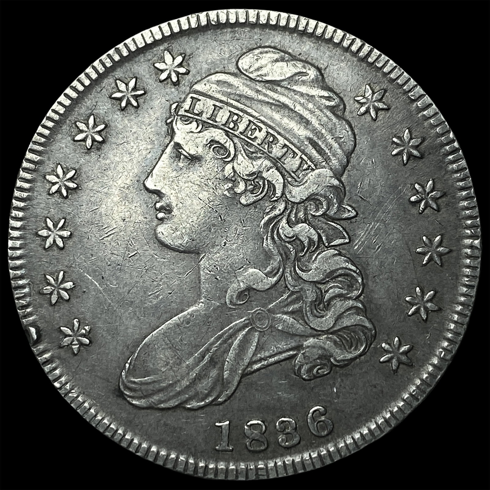 1836 Capped Bust Half Dollar NEARLY UNCIRCULATED (1 of 2)