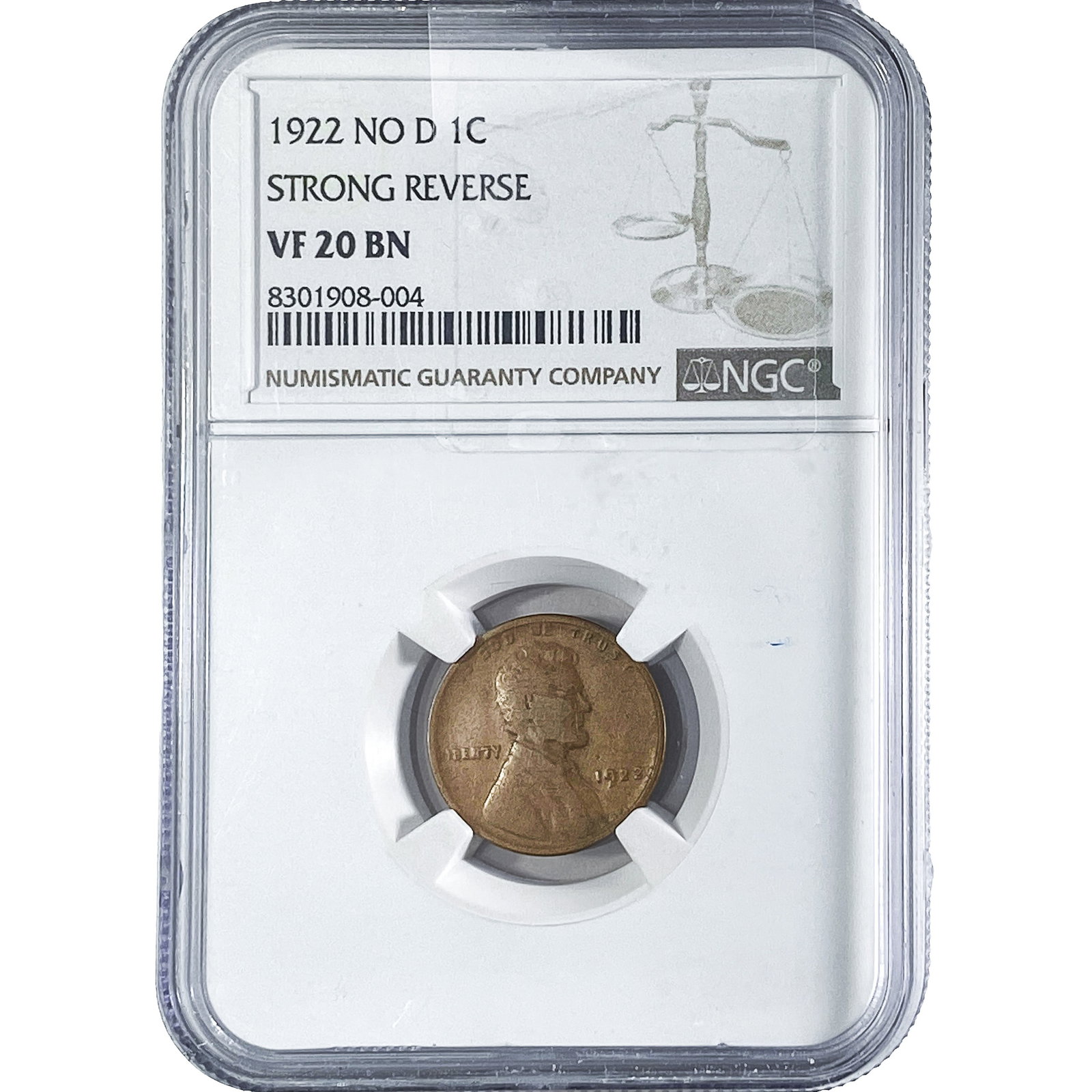 1922 No D Wheat Cent NGC VF20 BN (1 of 2)