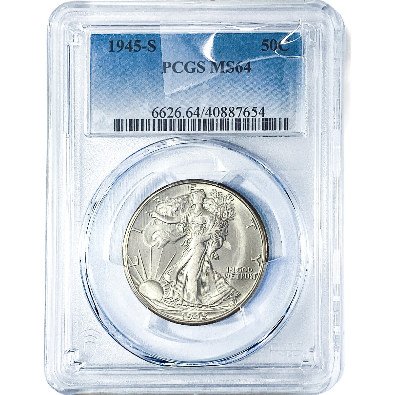 1945-S Walking Liberty Half Dollar PCGS MS64: 1945-S Walking Liberty Half Dollar PCGS MS64