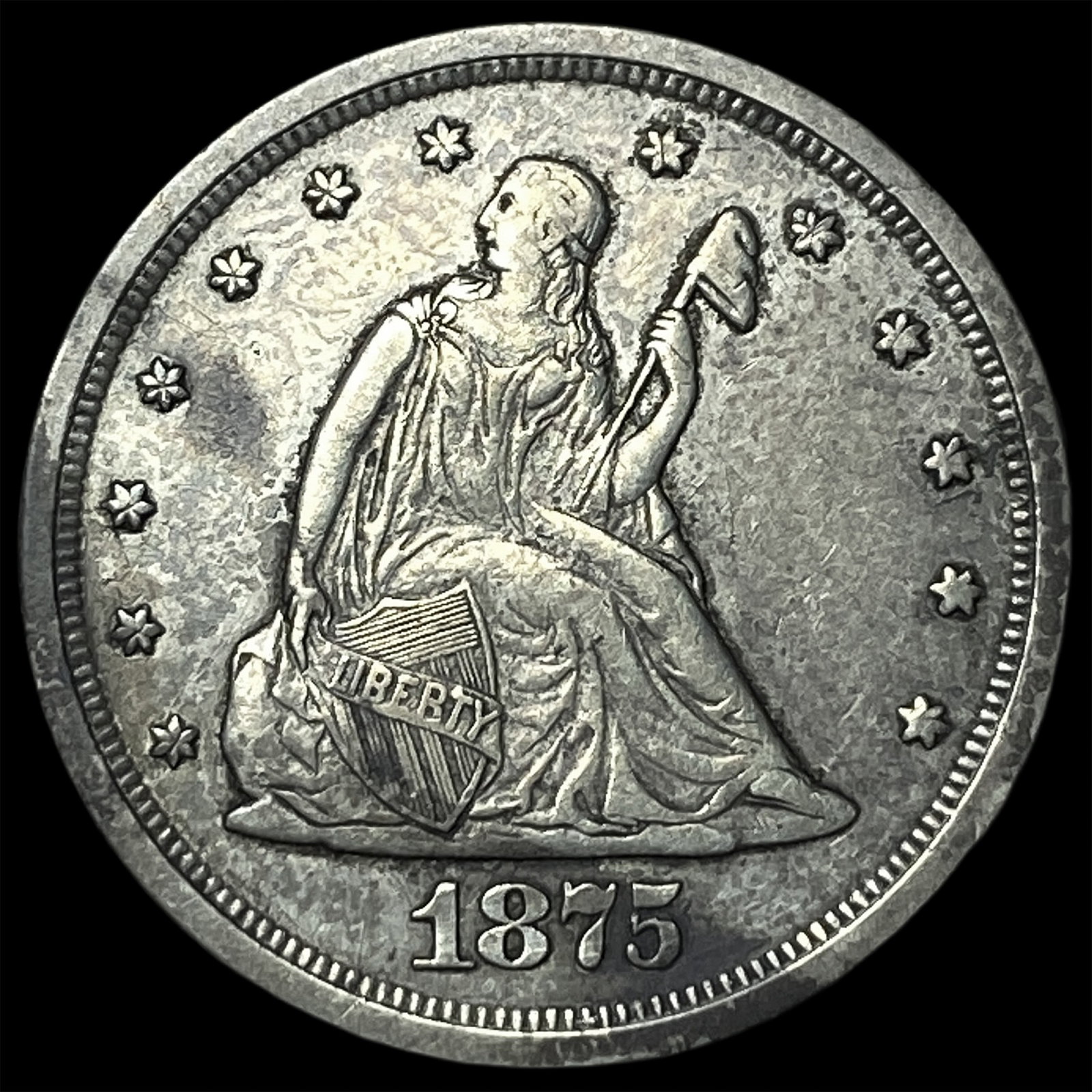 1875-S Silver Twenty Cents CLOSELY UNCIRCULATED (1 of 2)