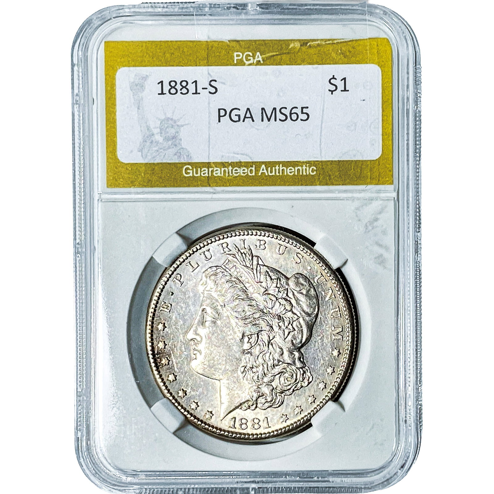 1881-S Morgan Silver Dollar PGA MS65: 1881-S Morgan Silver Dollar PGA MS65