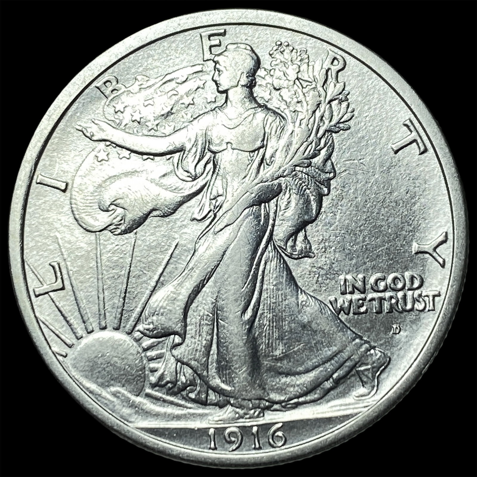1916 Walking Liberty Half Dollar UNCIRCULATED: 1916 Walking Liberty Half Dollar UNCIRCULATED