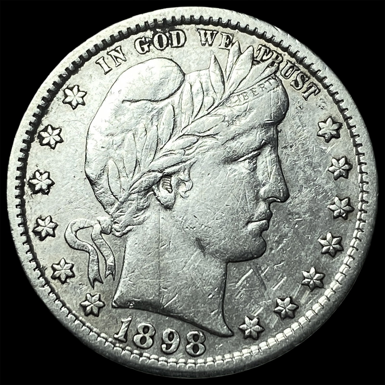 1898-S Silver Barber Quarter CLOSELY UNCIRCULATED (1 of 2)
