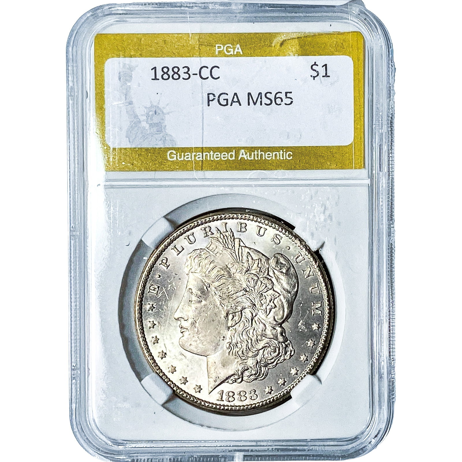 1883-CC Morgan Silver Dollar PGA MS65: 1883-CC Morgan Silver Dollar PGA MS65