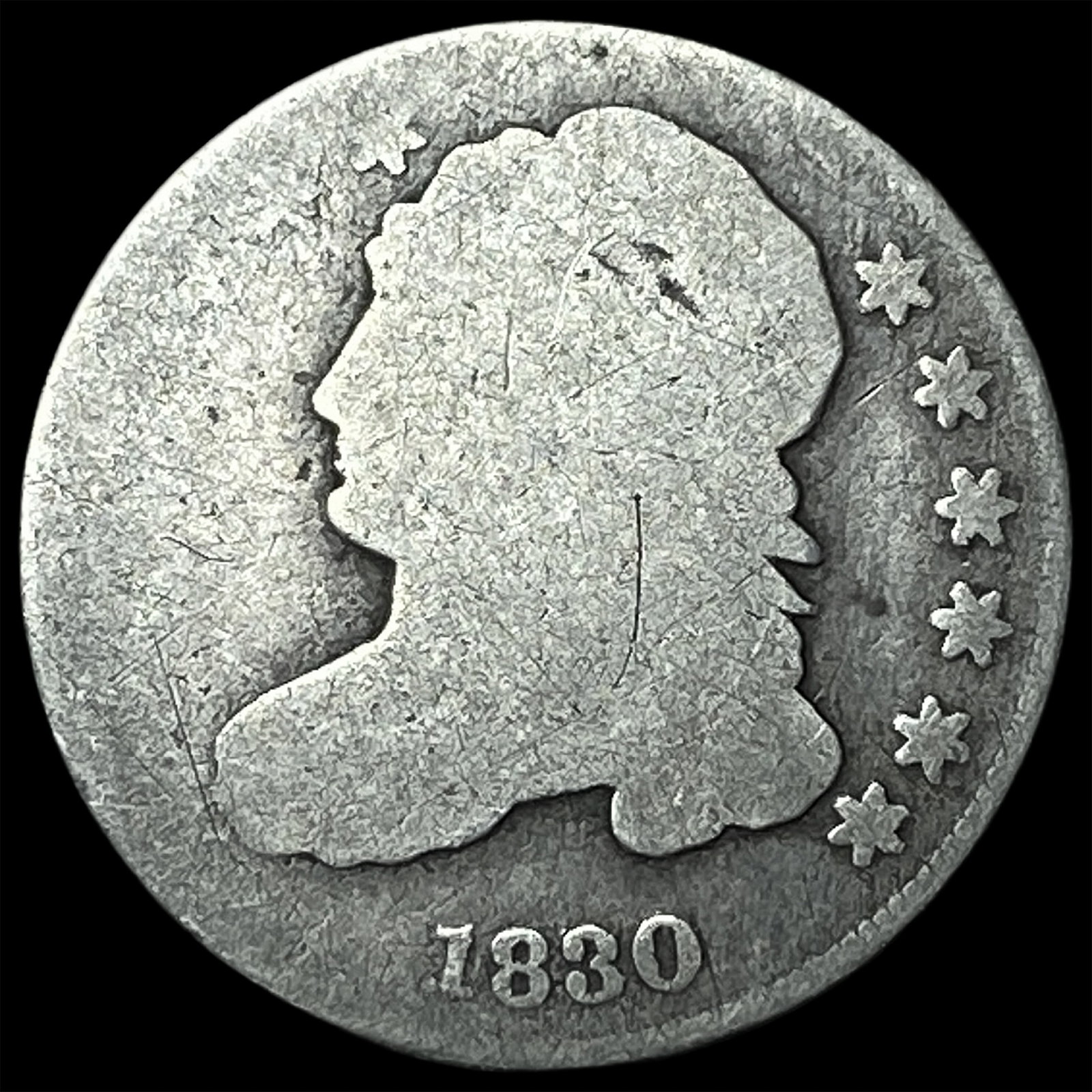 1830 Capped Bust Dime LIGHTLY CIRCULATED (1 of 2)