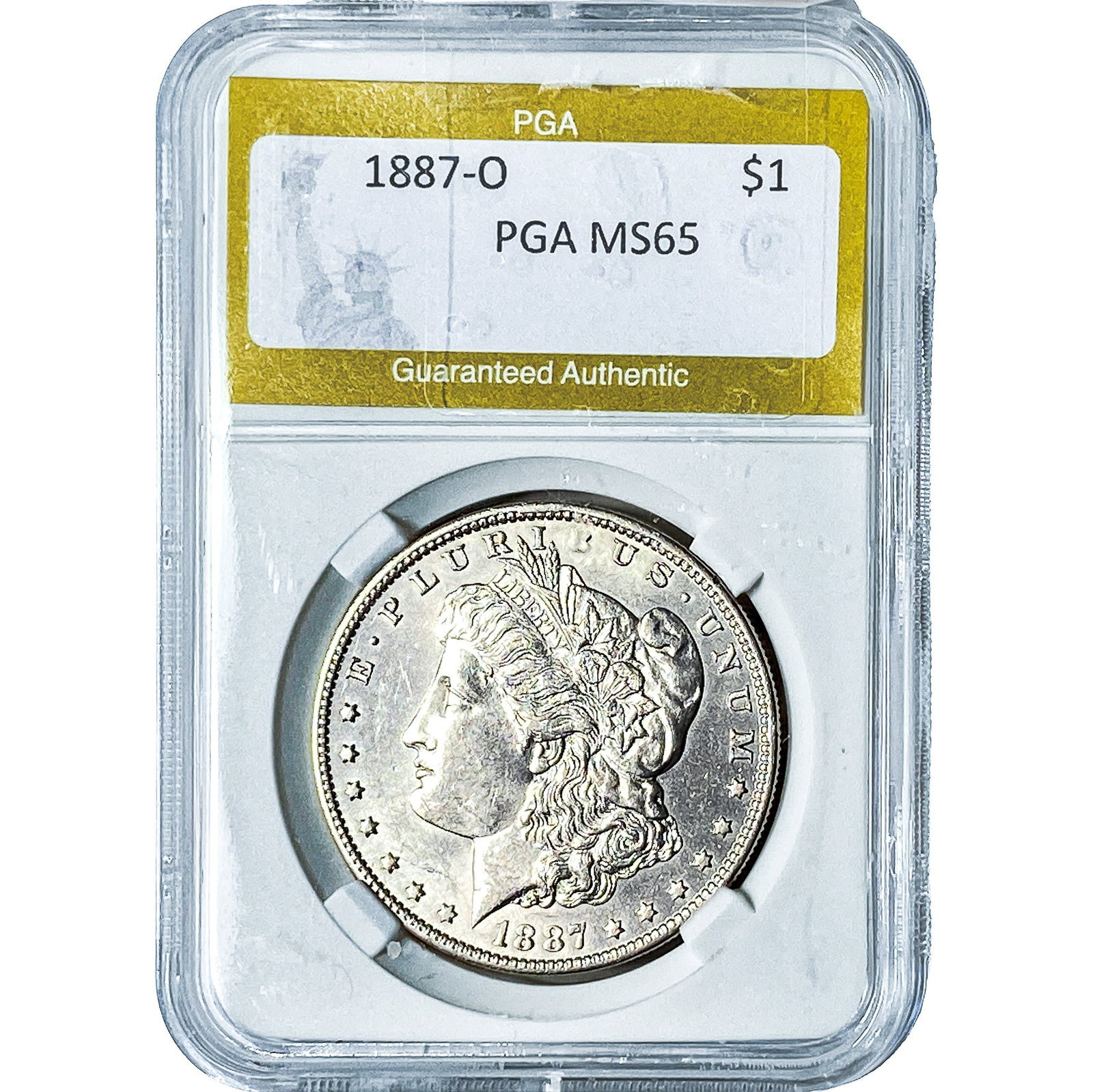 1887-O Morgan Silver Dollar PGA MS65: 1887-O Morgan Silver Dollar PGA MS65