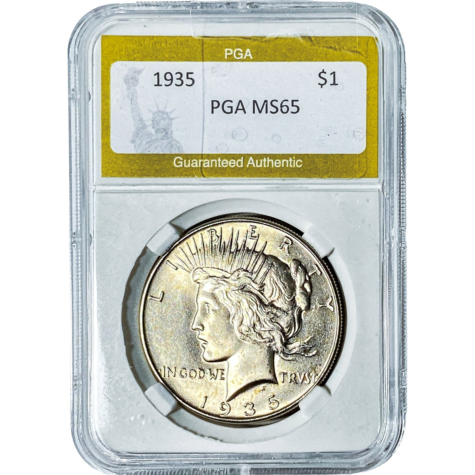 1935 Silver Peace Dollar PGA MS65: 1935 Silver Peace Dollar PGA MS65
