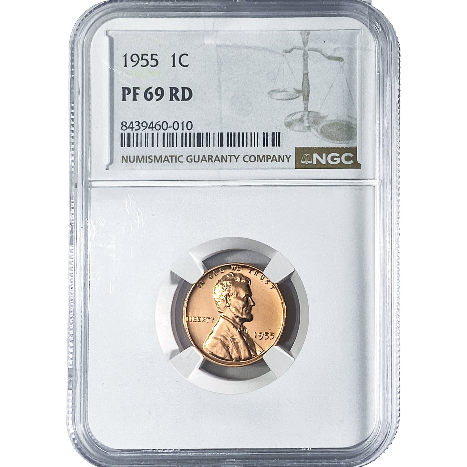 1955 Wheat Cent NGC PF69 RD: 1955 Wheat Cent NGC PF69 RD