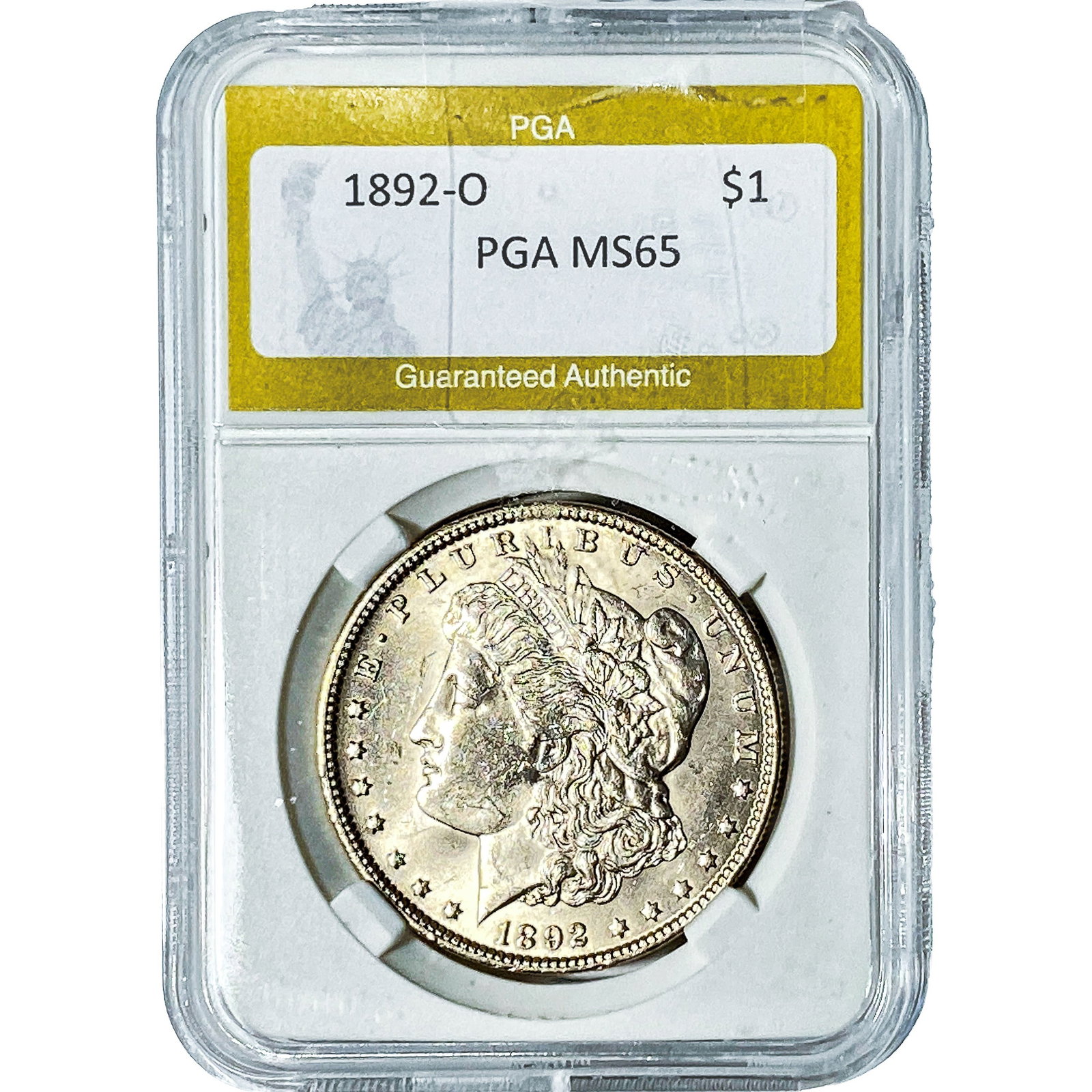 1892-O Morgan Silver Dollar PGA MS65: 1892-O Morgan Silver Dollar PGA MS65
