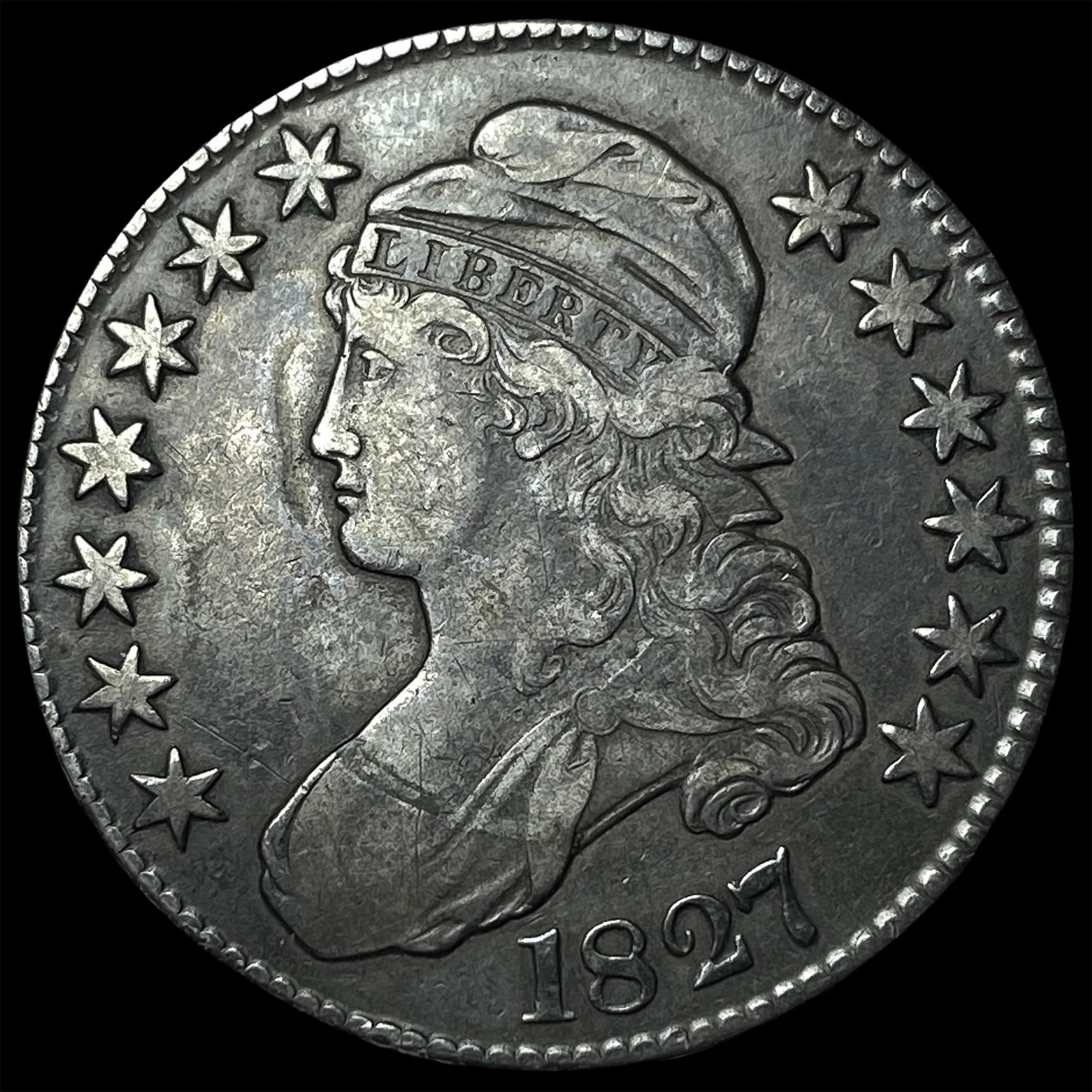 1827 Capped Bust Half Dollar NEARLY UNCIRCULATED (1 of 2)