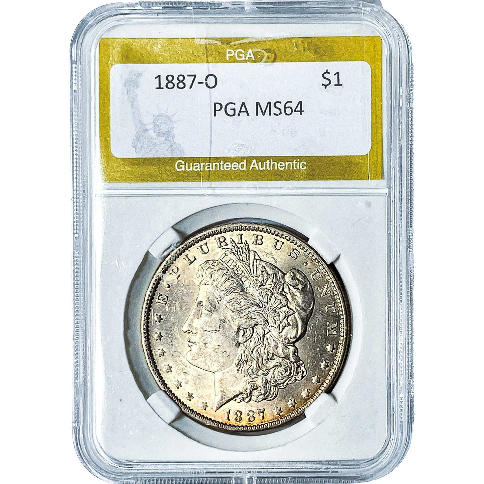 1887-O Morgan Silver Dollar PGA MS64: 1887-O Morgan Silver Dollar PGA MS64