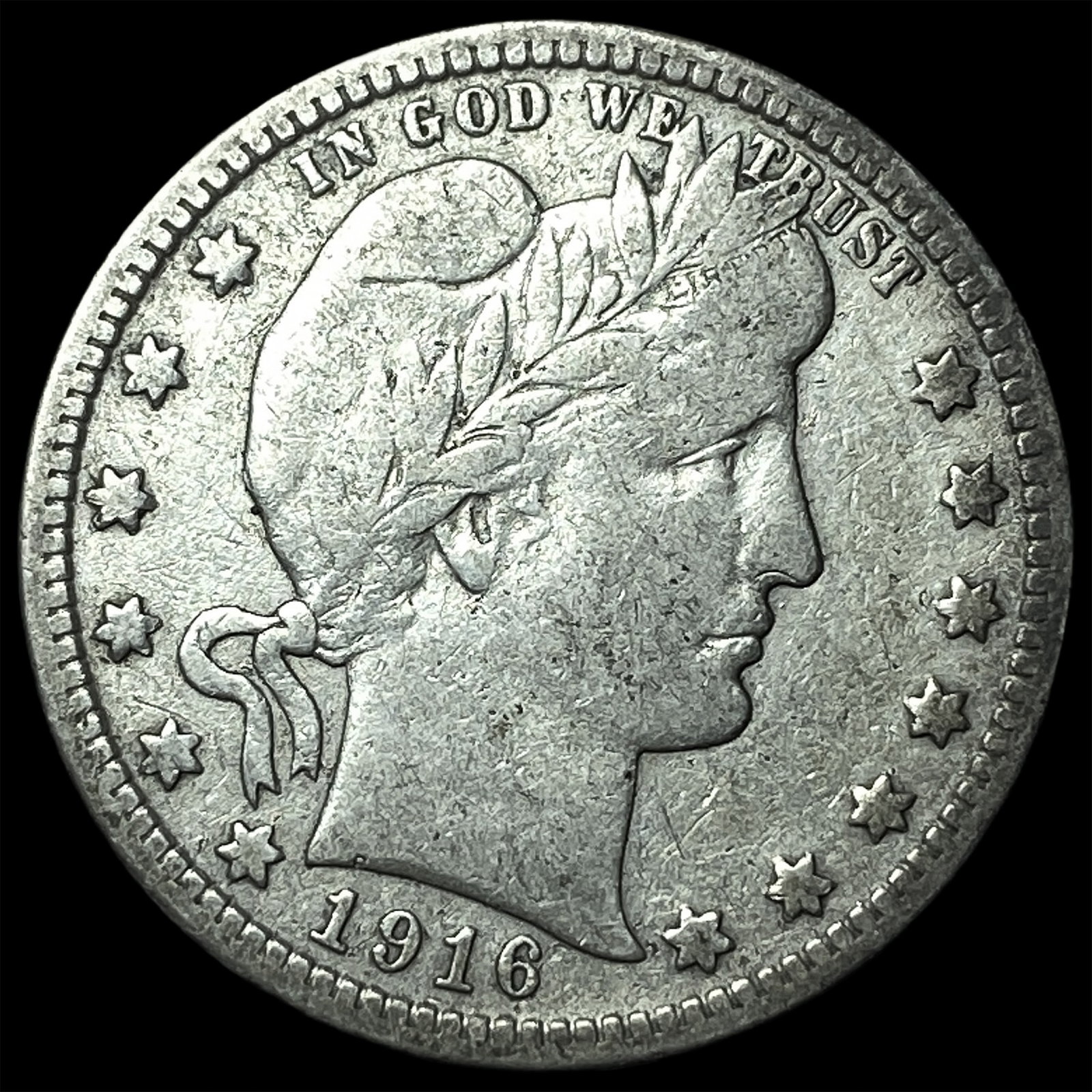 1916-D Silver Barber Quarter NEARLY UNCIRCULATED: 1916-D Silver Barber Quarter NEARLY UNCIRCULATED