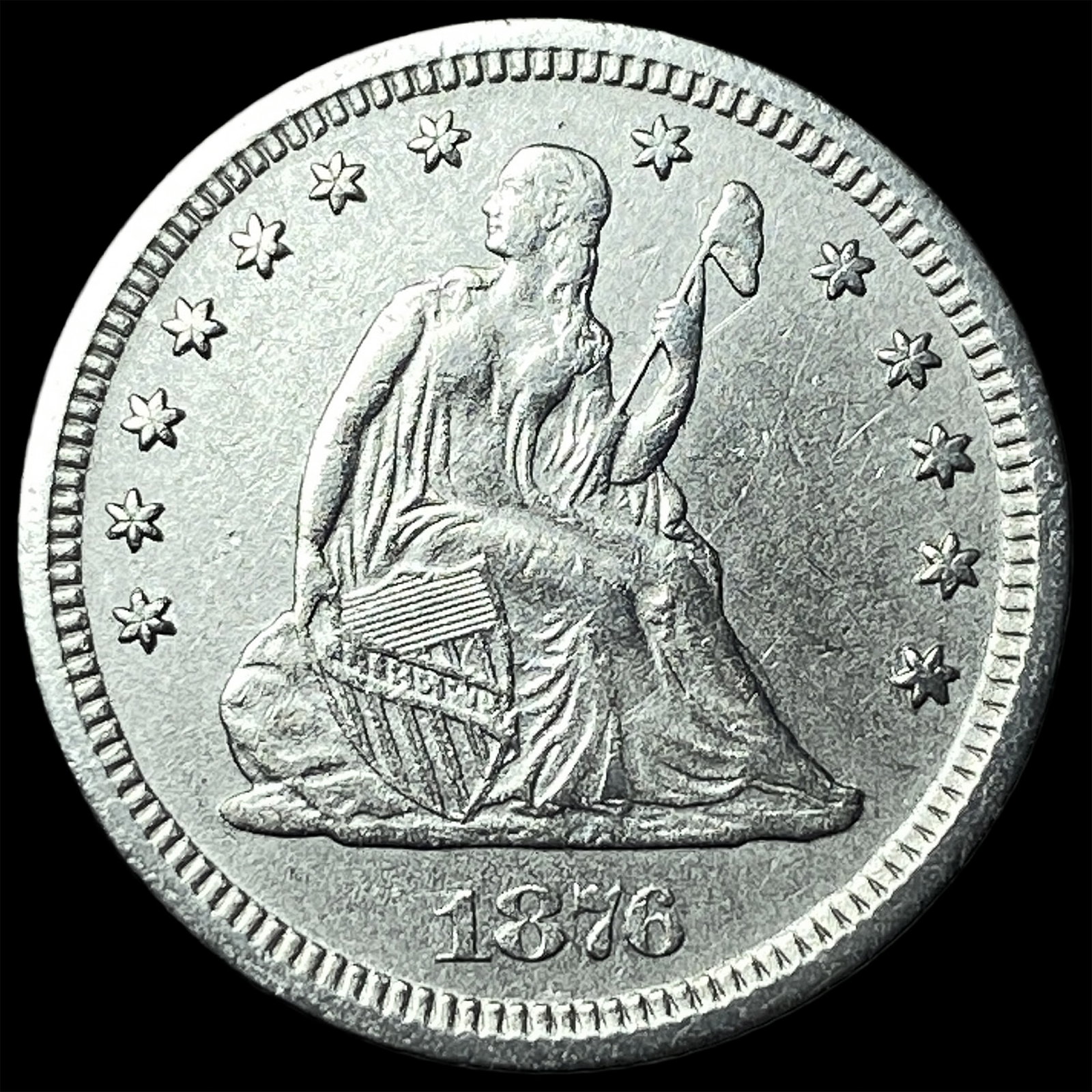 1876-CC Silver Quarter Dollar UNCIRCULATED (1 of 2)