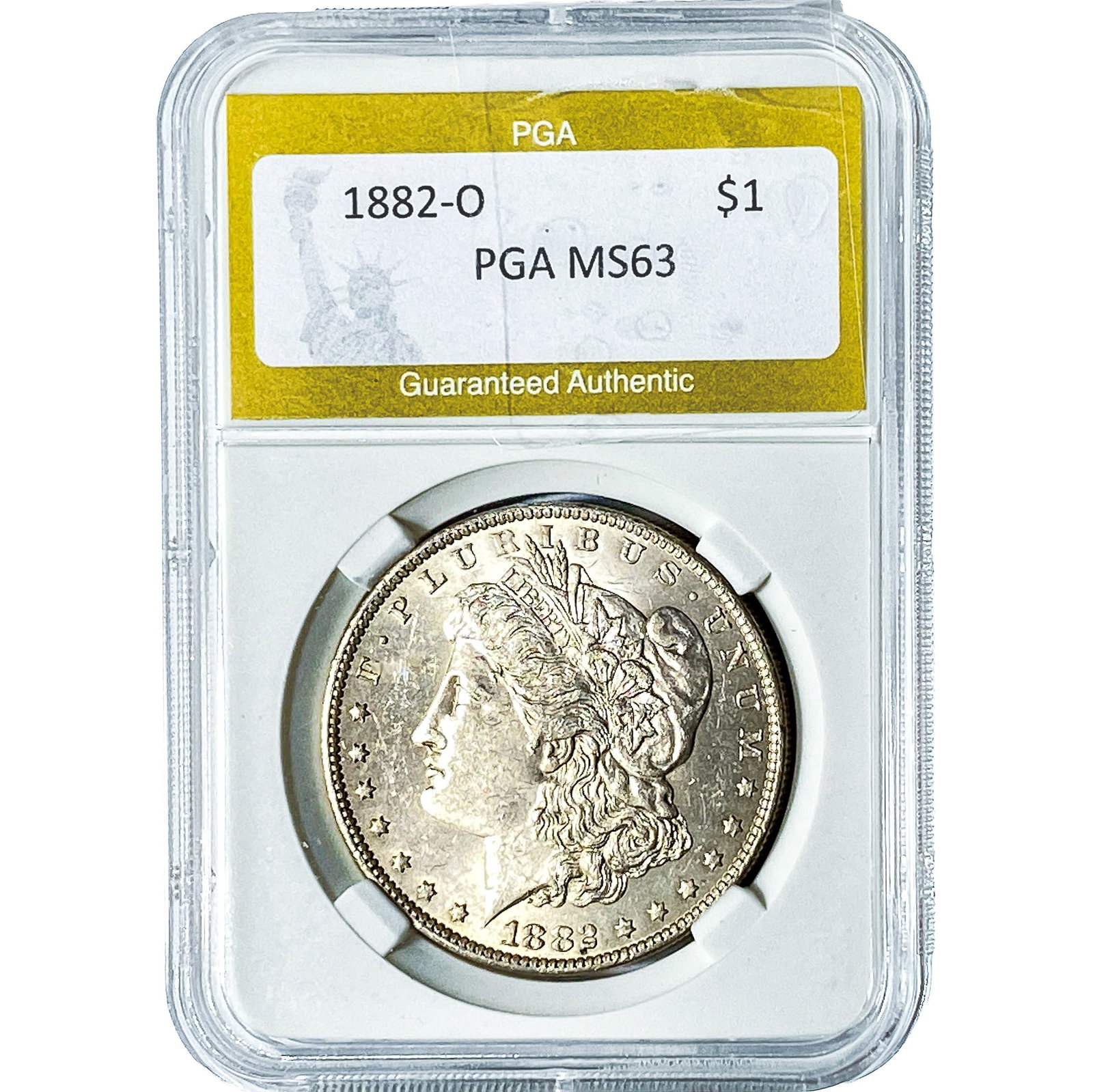 1882-O Morgan Silver Dollar PGA MS63: 1882-O Morgan Silver Dollar PGA MS63
