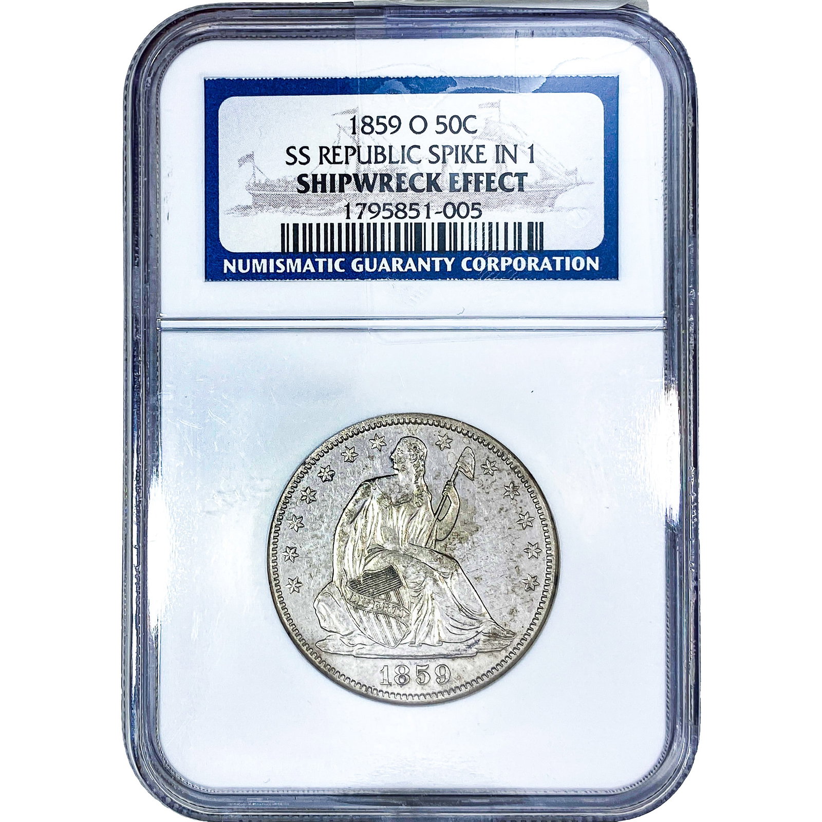 1859-O Seated Liberty Half Dollar NGC: 1859-O Seated Liberty Half Dollar NGC