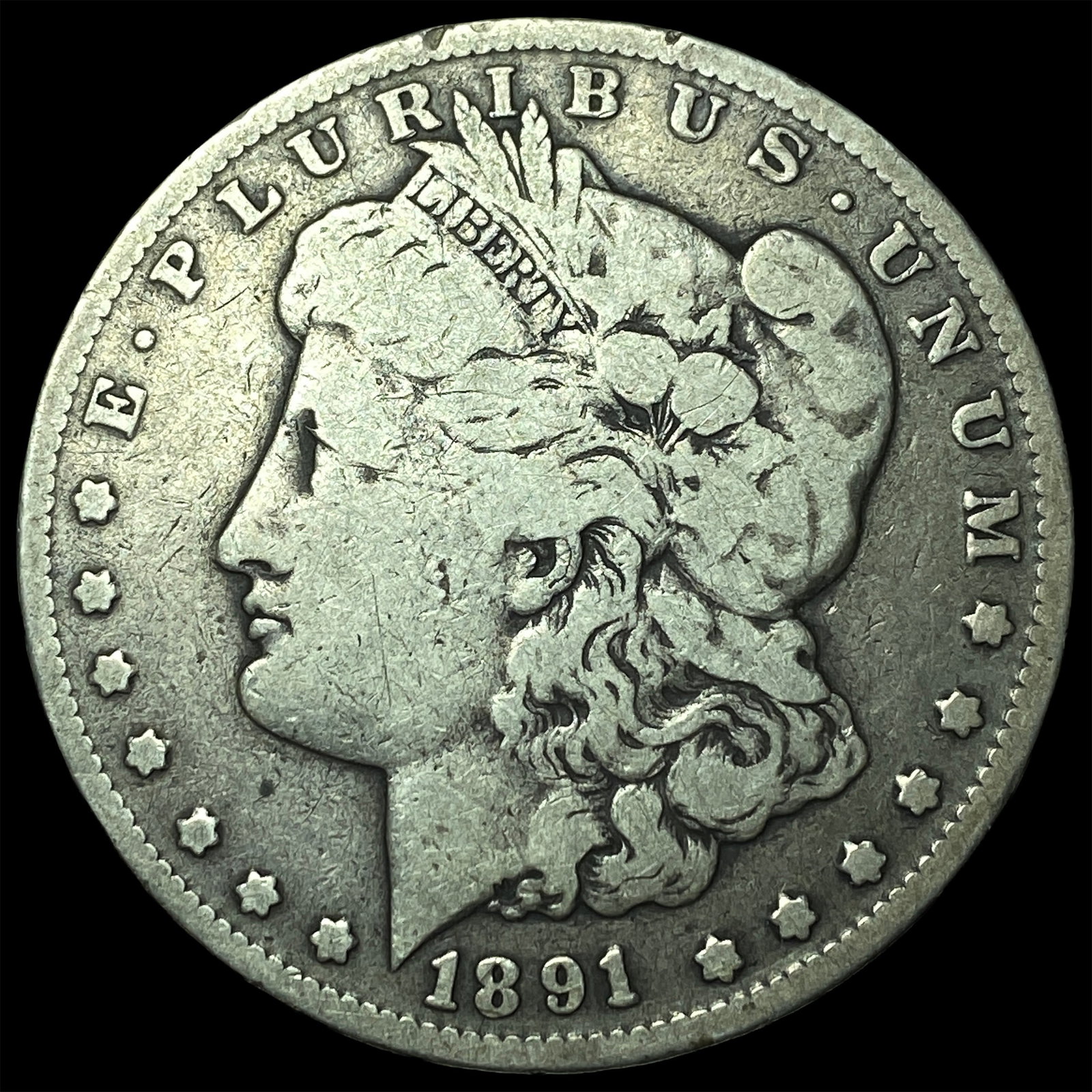 1891-CC Silver Morgan Dollar ABOUT UNCIRCULATED (1 of 2)
