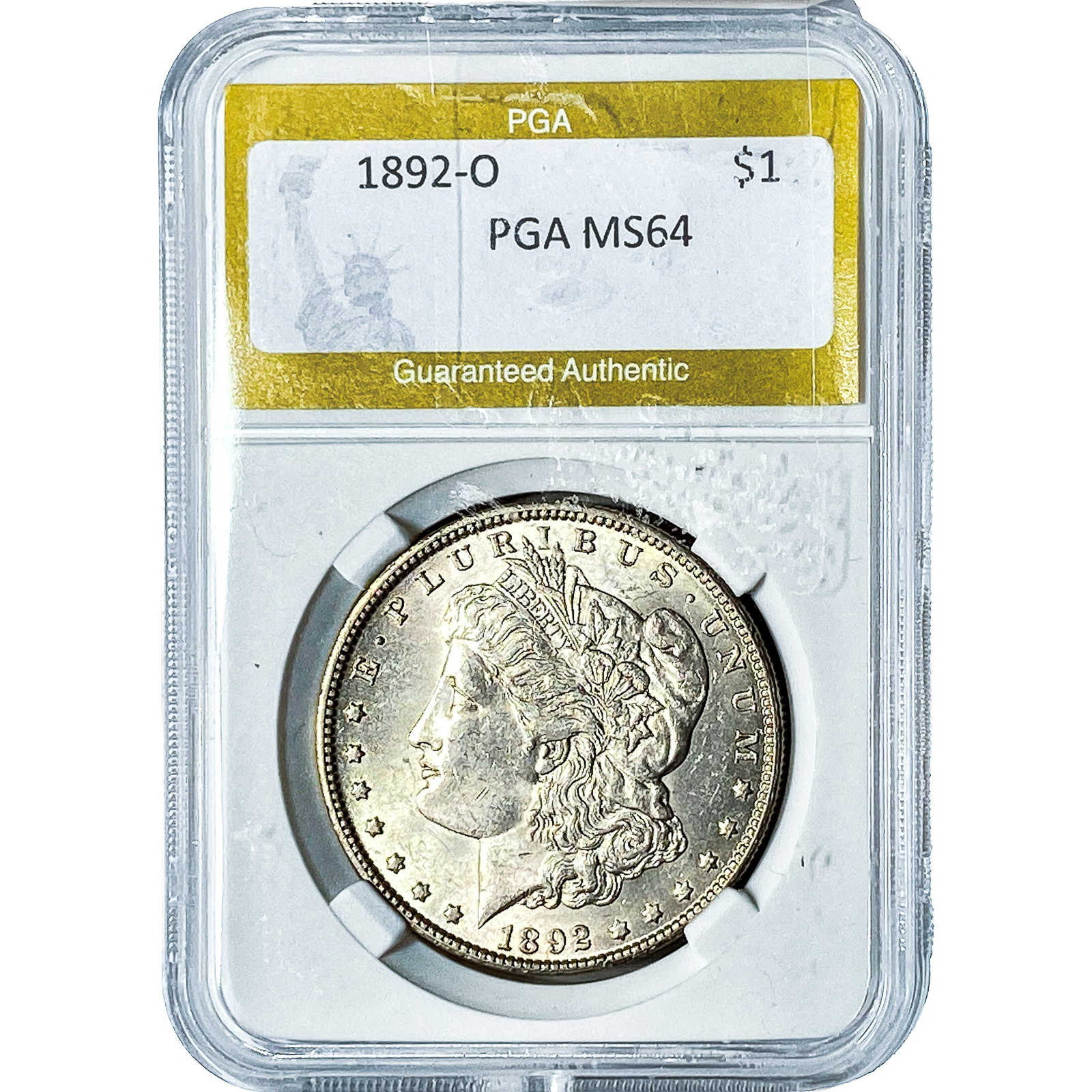 1892-O Morgan Silver Dollar PGA MS64: 1892-O Morgan Silver Dollar PGA MS64