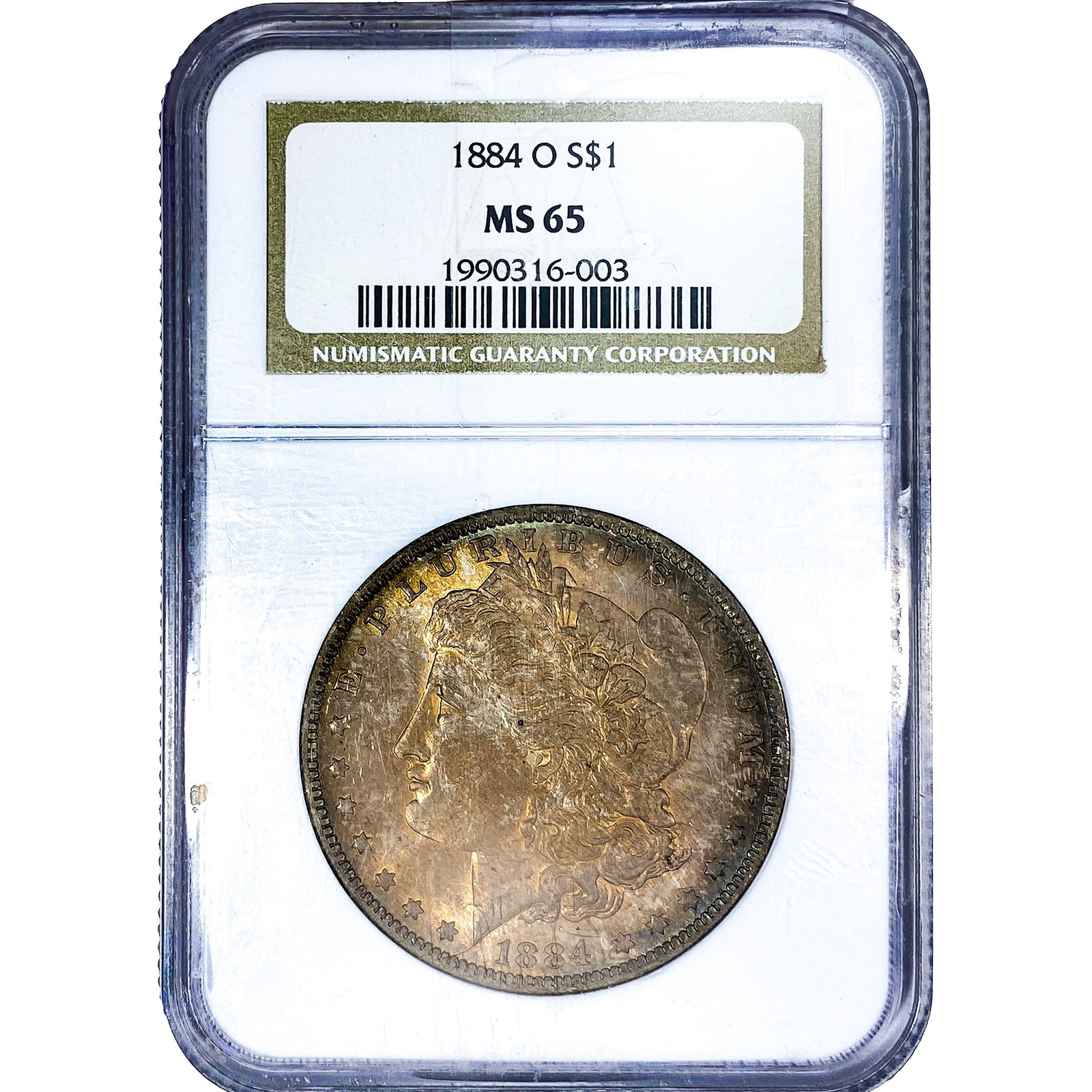 1884-O Morgan Silver Dollar NGC MS65: 1884-O Morgan Silver Dollar NGC MS65