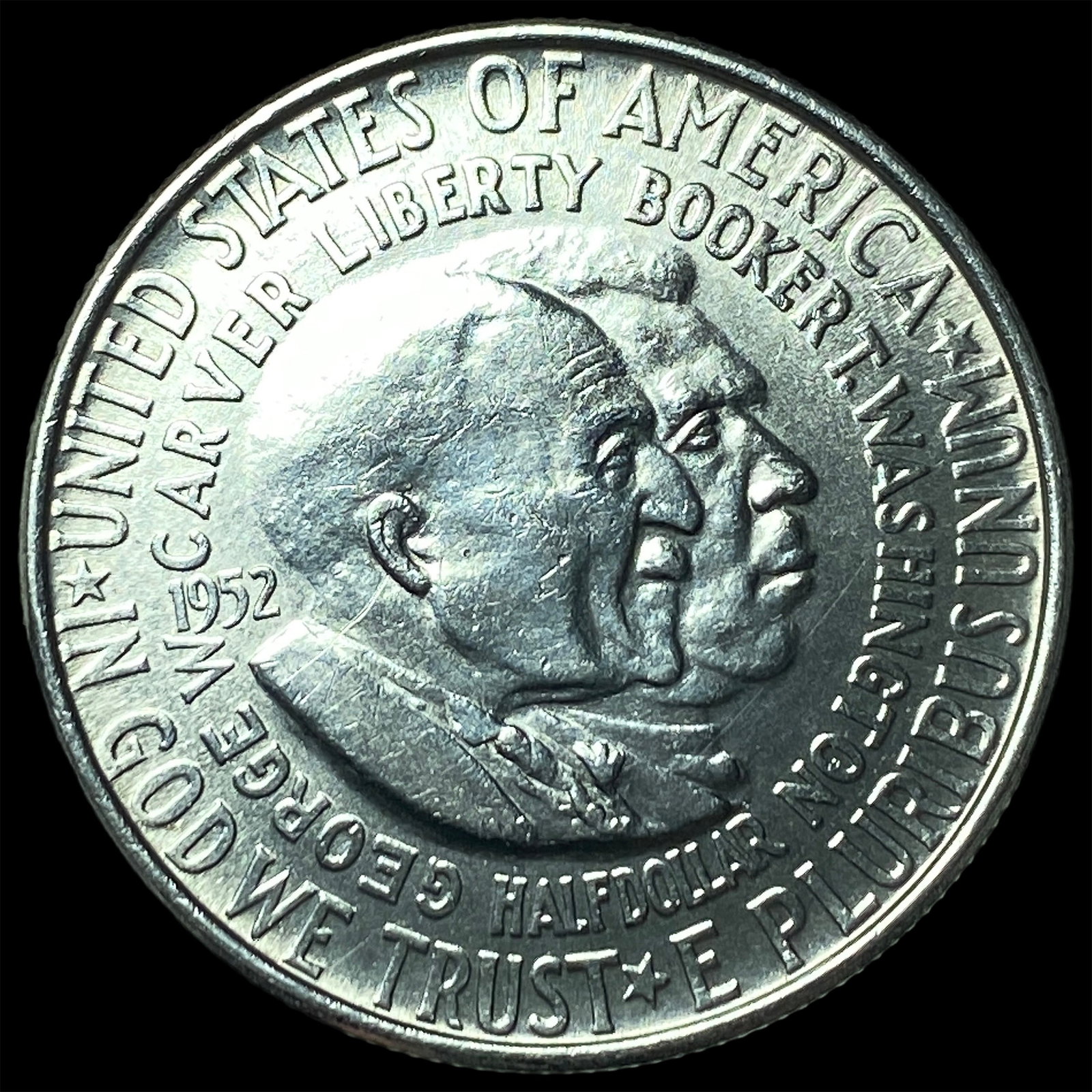 1952 Silver Booker T. Washington/Carver Half Dollar GEM BU: 1952 Silver Booker T. Washington/Carver Half Dollar GEM BU