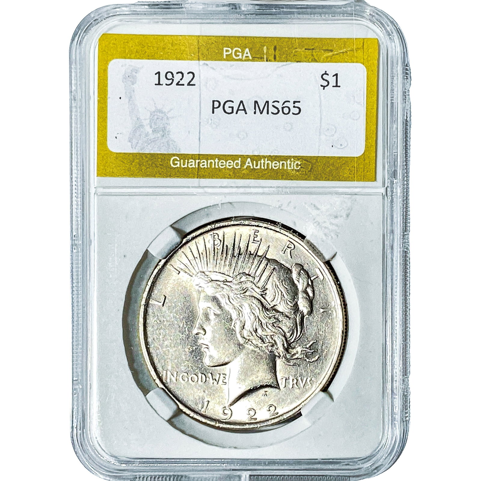 1922 Silver Peace Dollar PGA MS65: 1922 Silver Peace Dollar PGA MS65