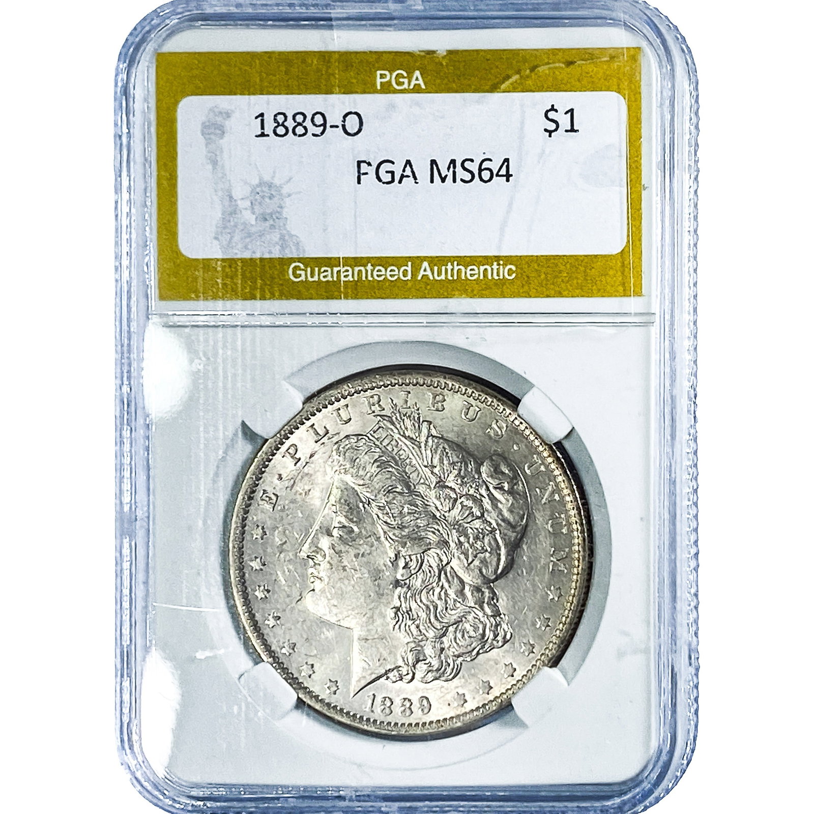 1889-O Morgan Silver Dollar PGA MS64: 1889-O Morgan Silver Dollar PGA MS64