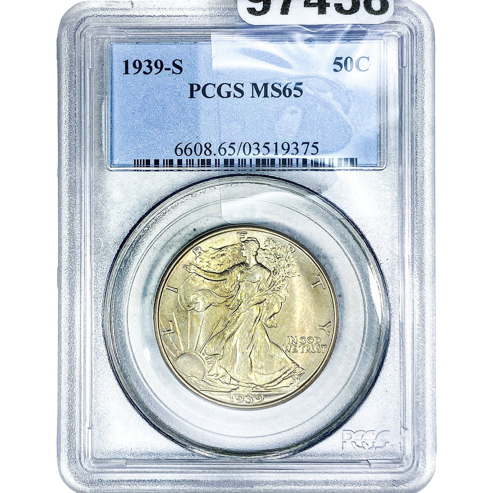 1939-S Walking Liberty Half Dollar PCGS MS65: 1939-S Walking Liberty Half Dollar PCGS MS65
