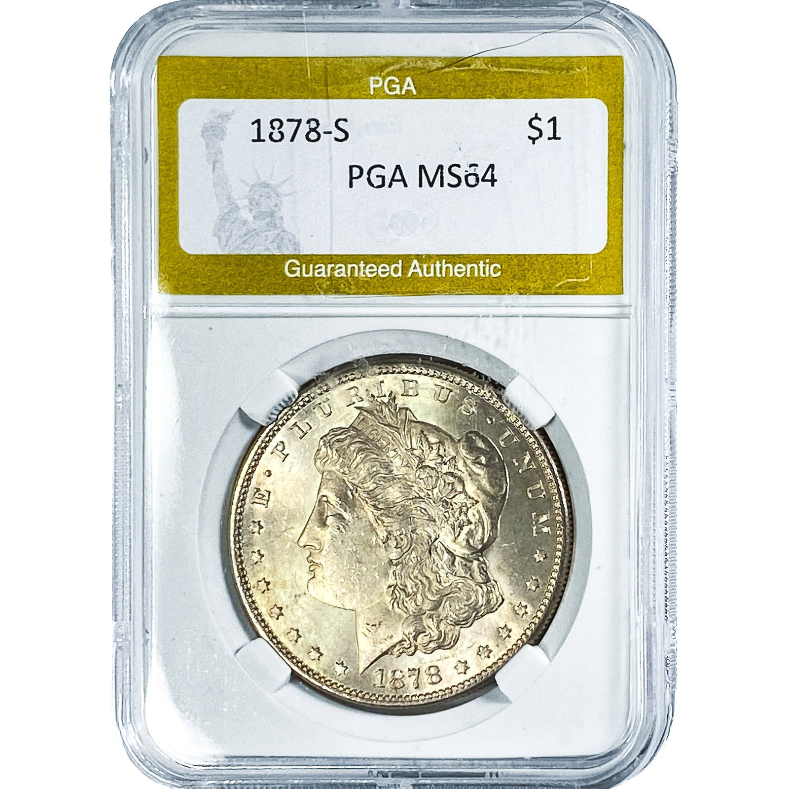 1878-S Morgan Silver Dollar PGA MS64: 1878-S Morgan Silver Dollar PGA MS64