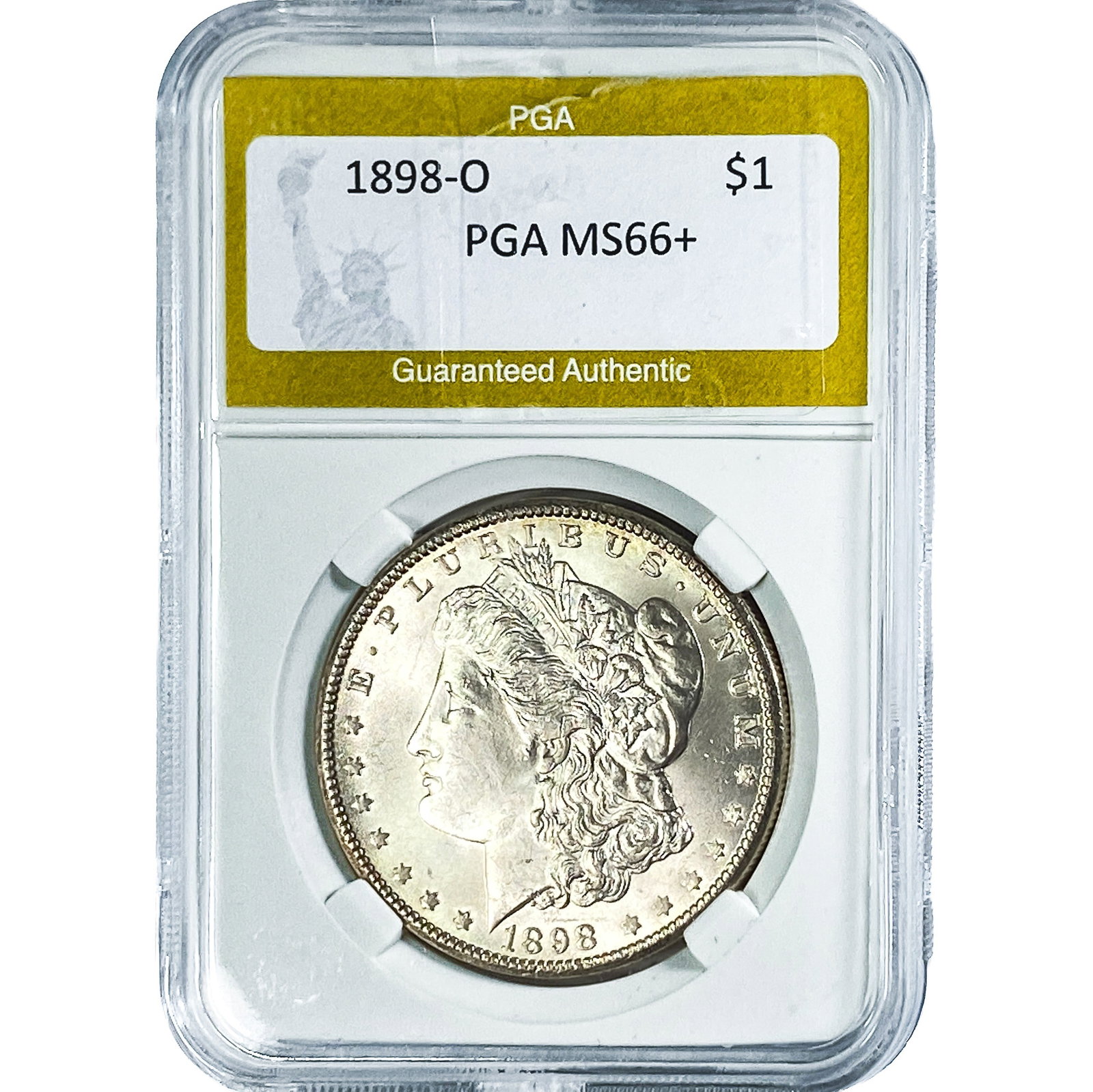 1898-O Morgan Silver Dollar PGA MS66+: 1898-O Morgan Silver Dollar PGA MS66+