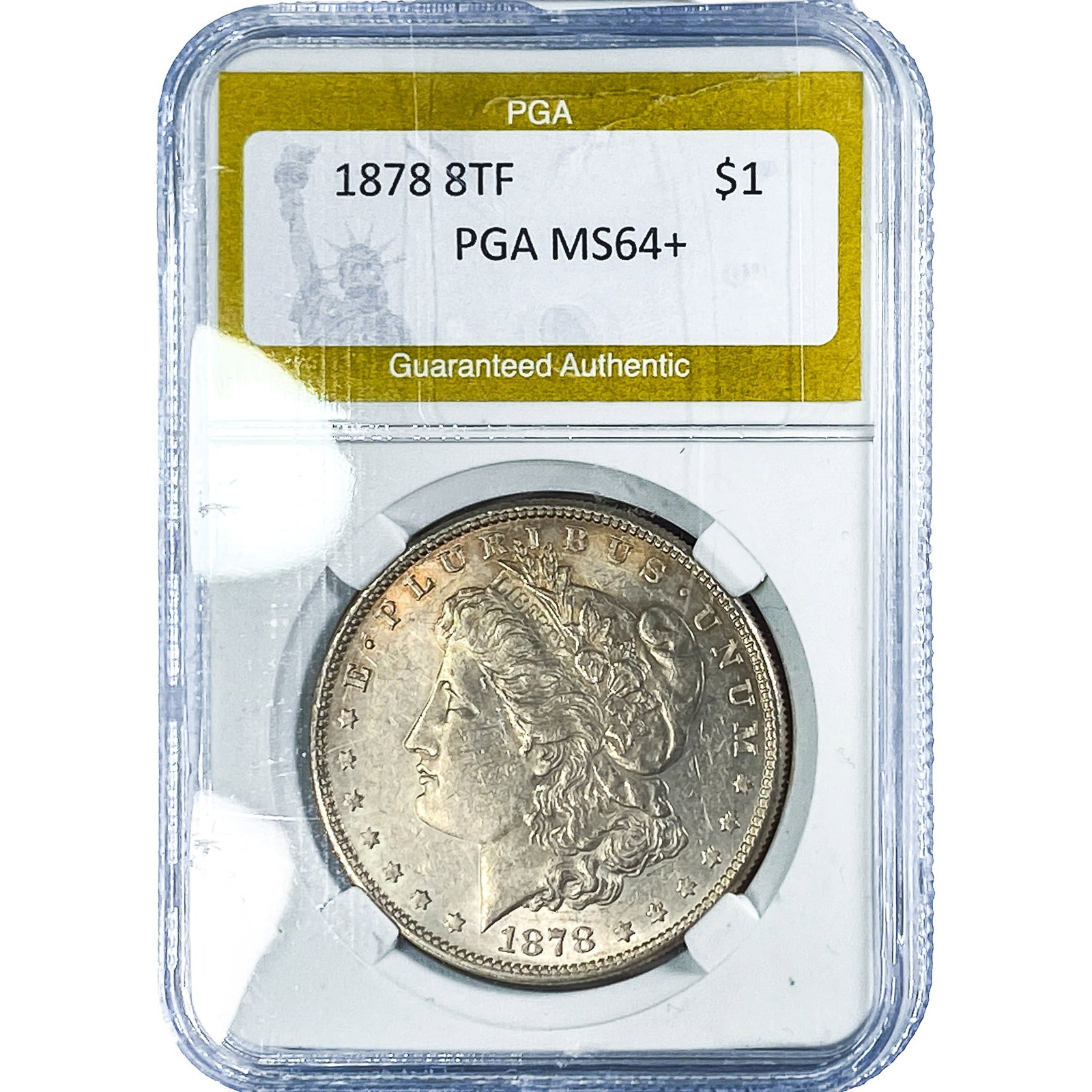 1878 8TF Morgan Silver Dollar PGA MS64+: 1878 8TF Morgan Silver Dollar PGA MS64+