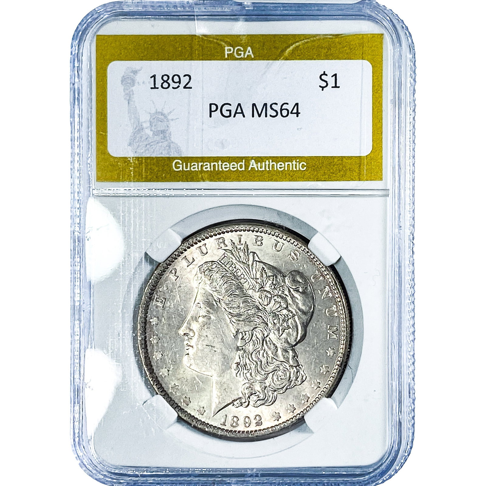 1892 Morgan Silver Dollar PGA MS64: 1892 Morgan Silver Dollar PGA MS64