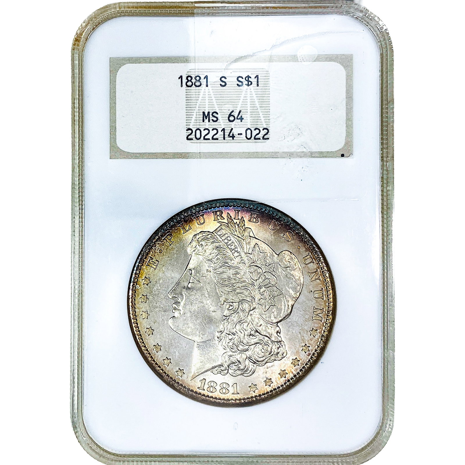 1881-S Morgan Silver Dollar NGC MS64: 1881-S Morgan Silver Dollar NGC MS64