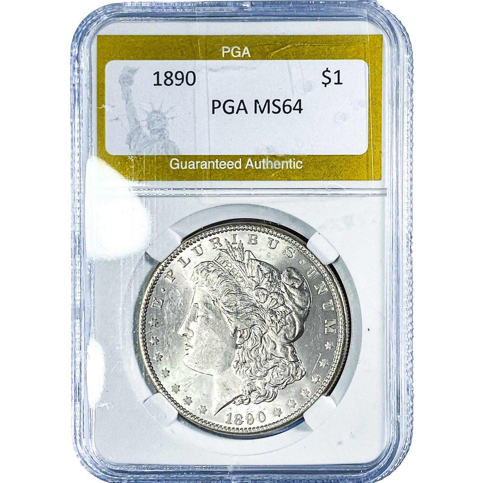 1890 Morgan Silver Dollar PGA MS64: 1890 Morgan Silver Dollar PGA MS64
