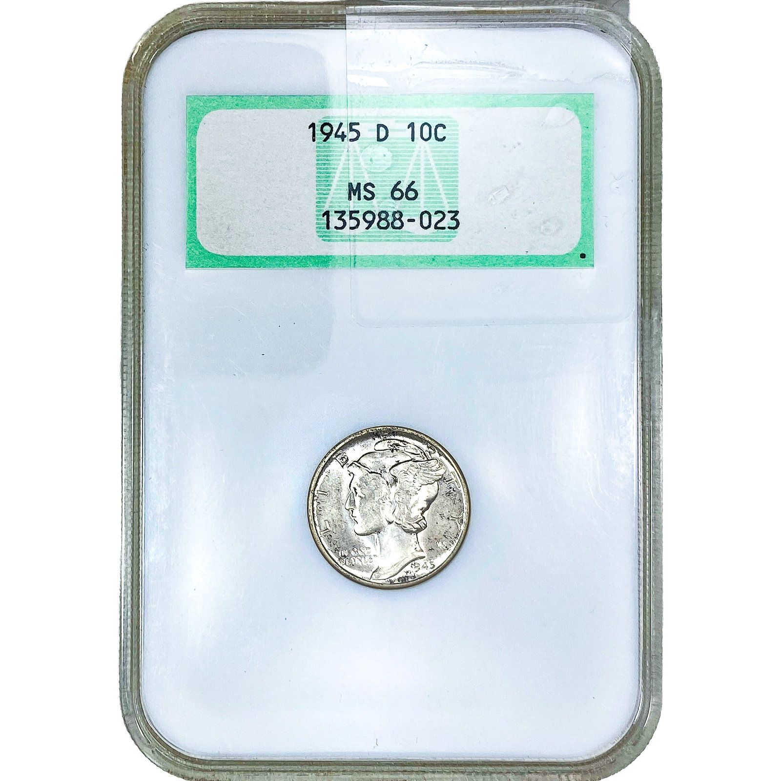 1945-D Mercury Silver Dime NGC MS66: 1945-D Mercury Silver Dime NGC MS66