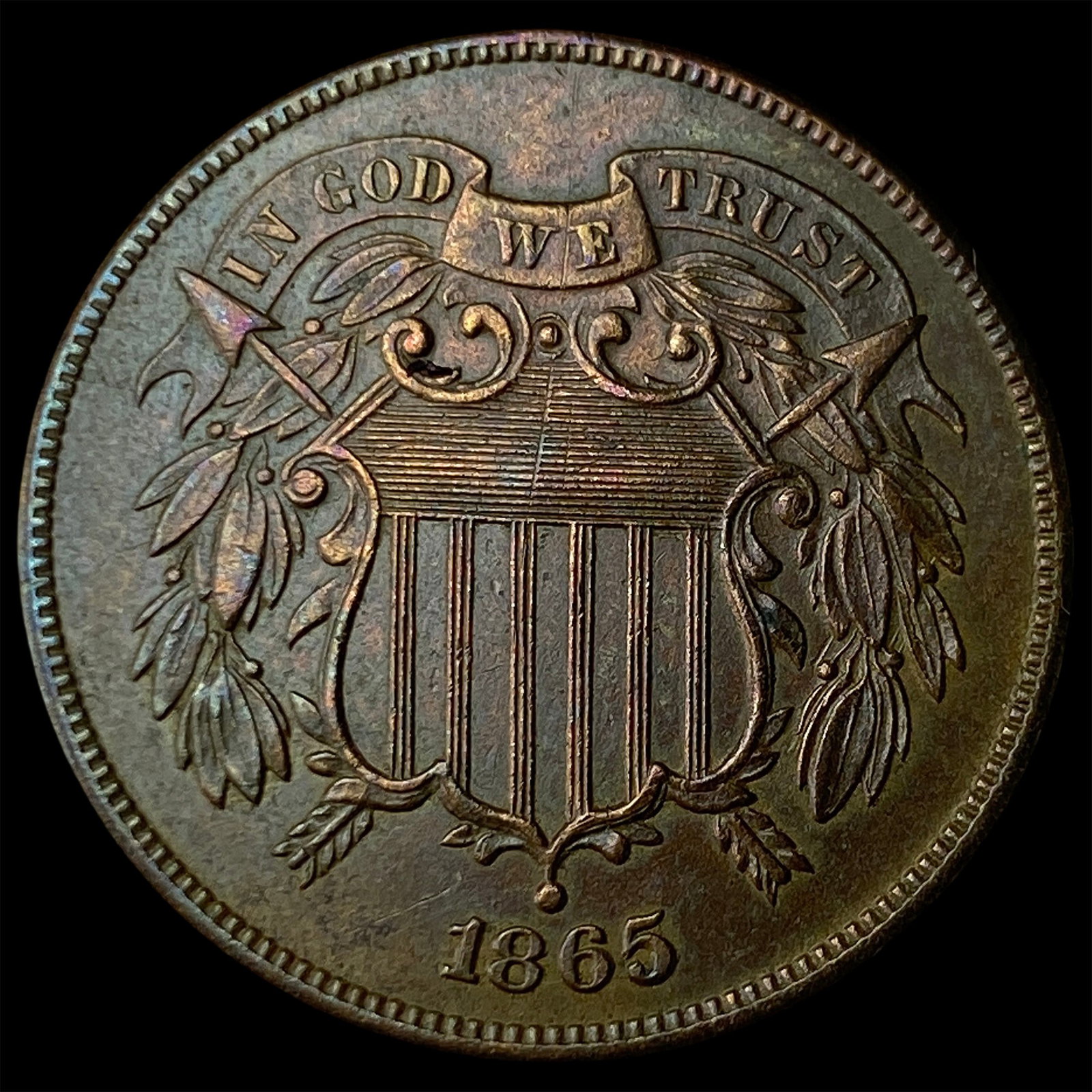 1865 Bronze Two-Cent Piece UNCIRCULATED (1 of 2)